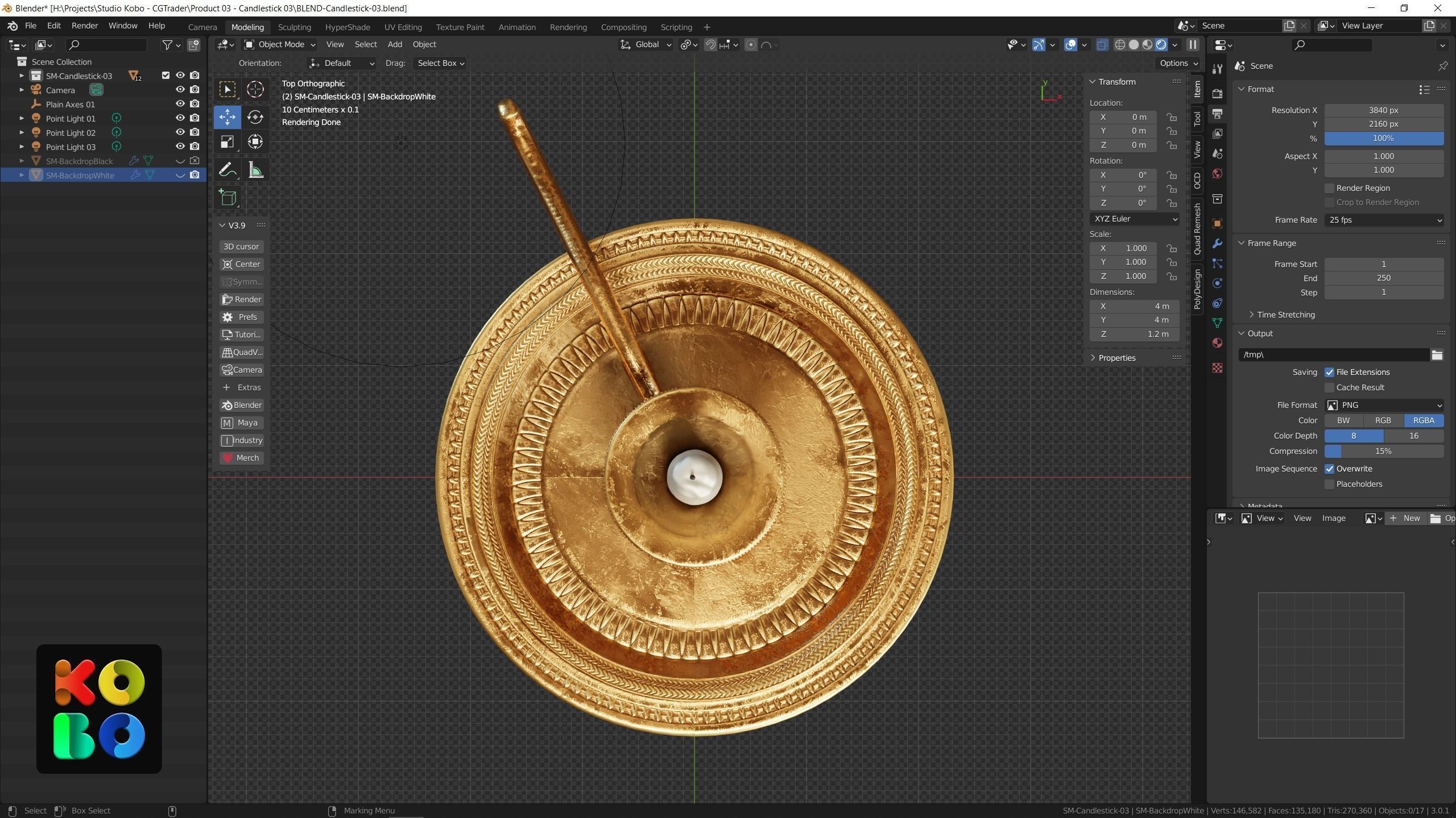 Ornamental Candlestick 03 - 4K 3D model_4