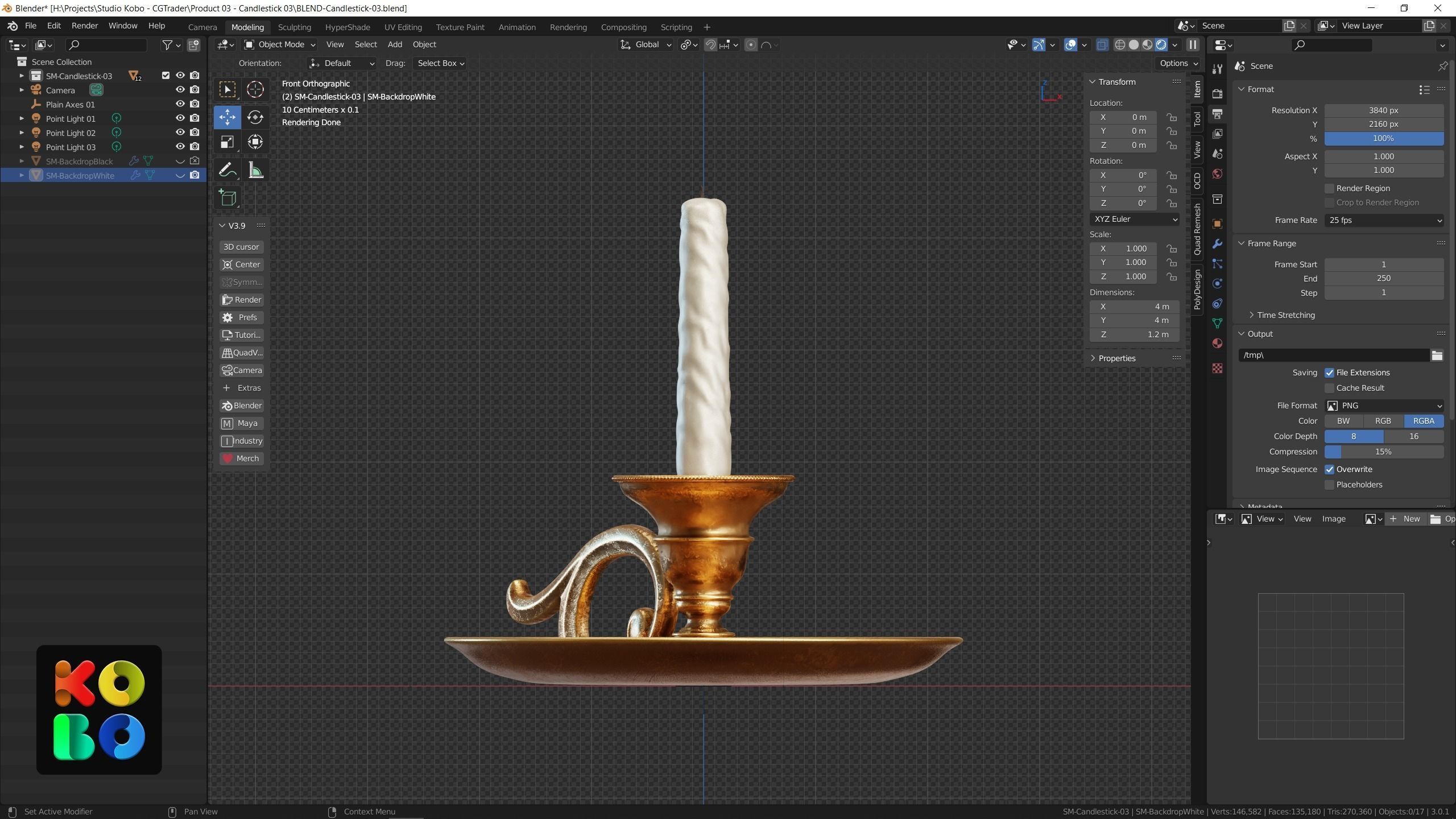 Ornamental Candlestick 03 - 4K 3D model_3