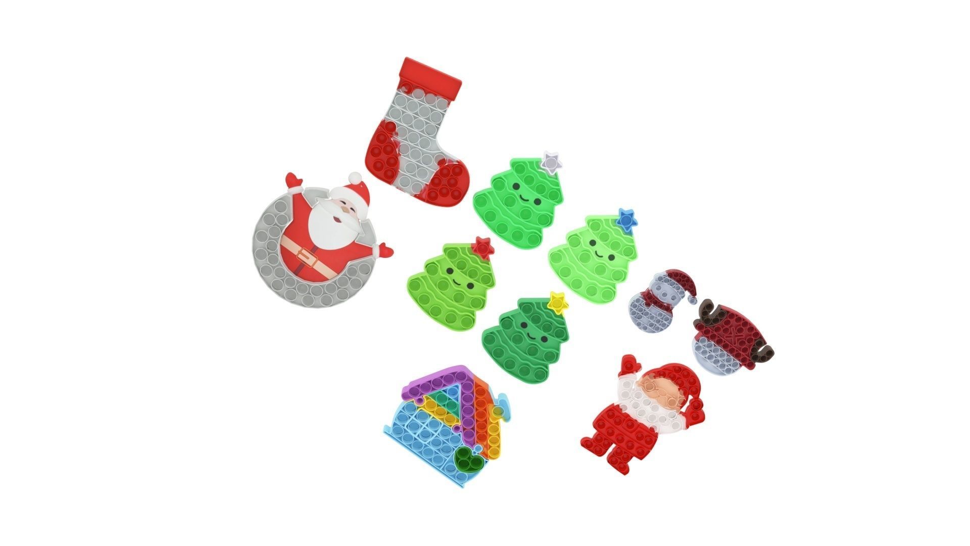 Christmas Pop It Fidget Toys Set 3D model_6