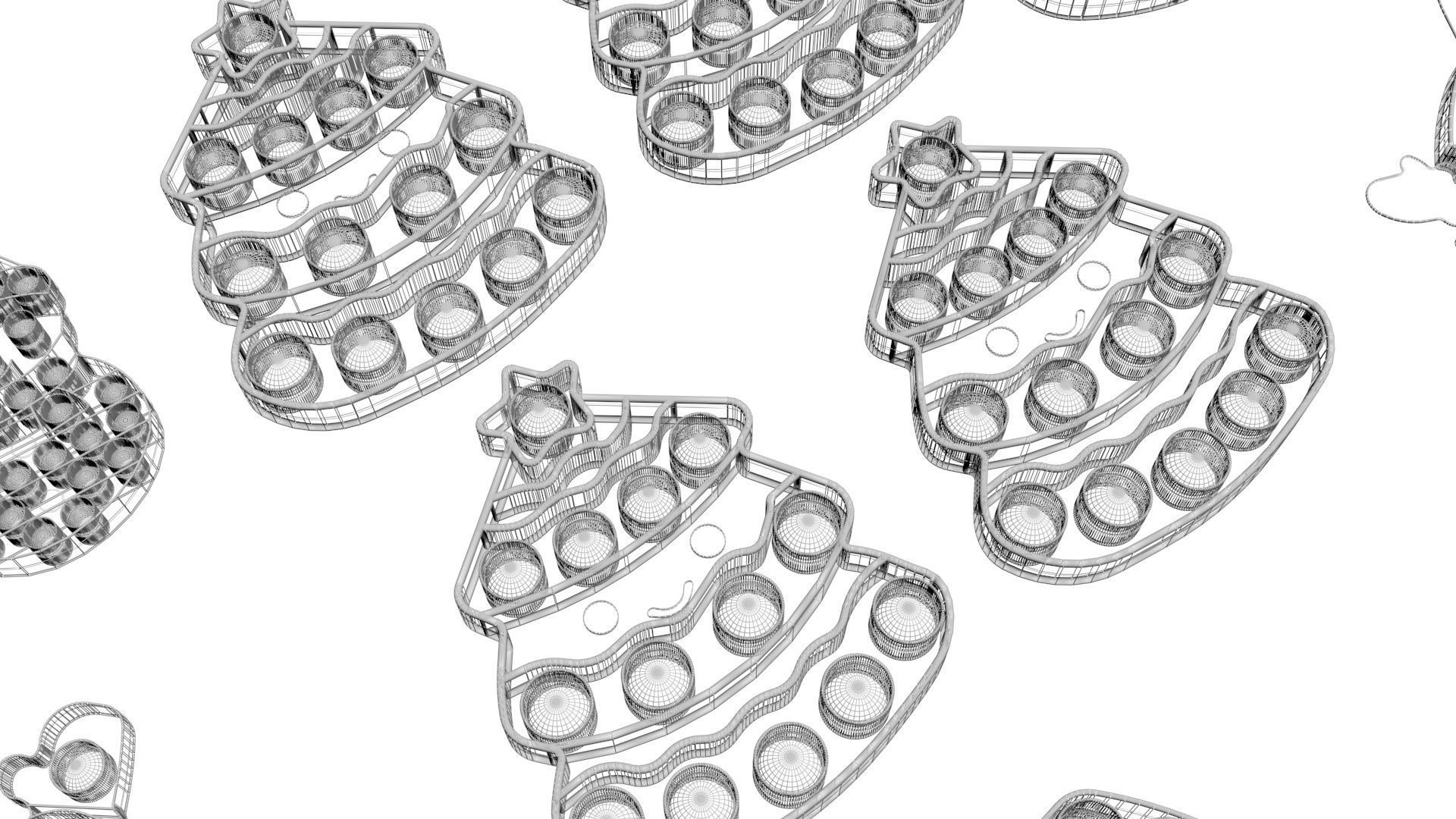 Christmas Pop It Fidget Toys Set 3D model_29