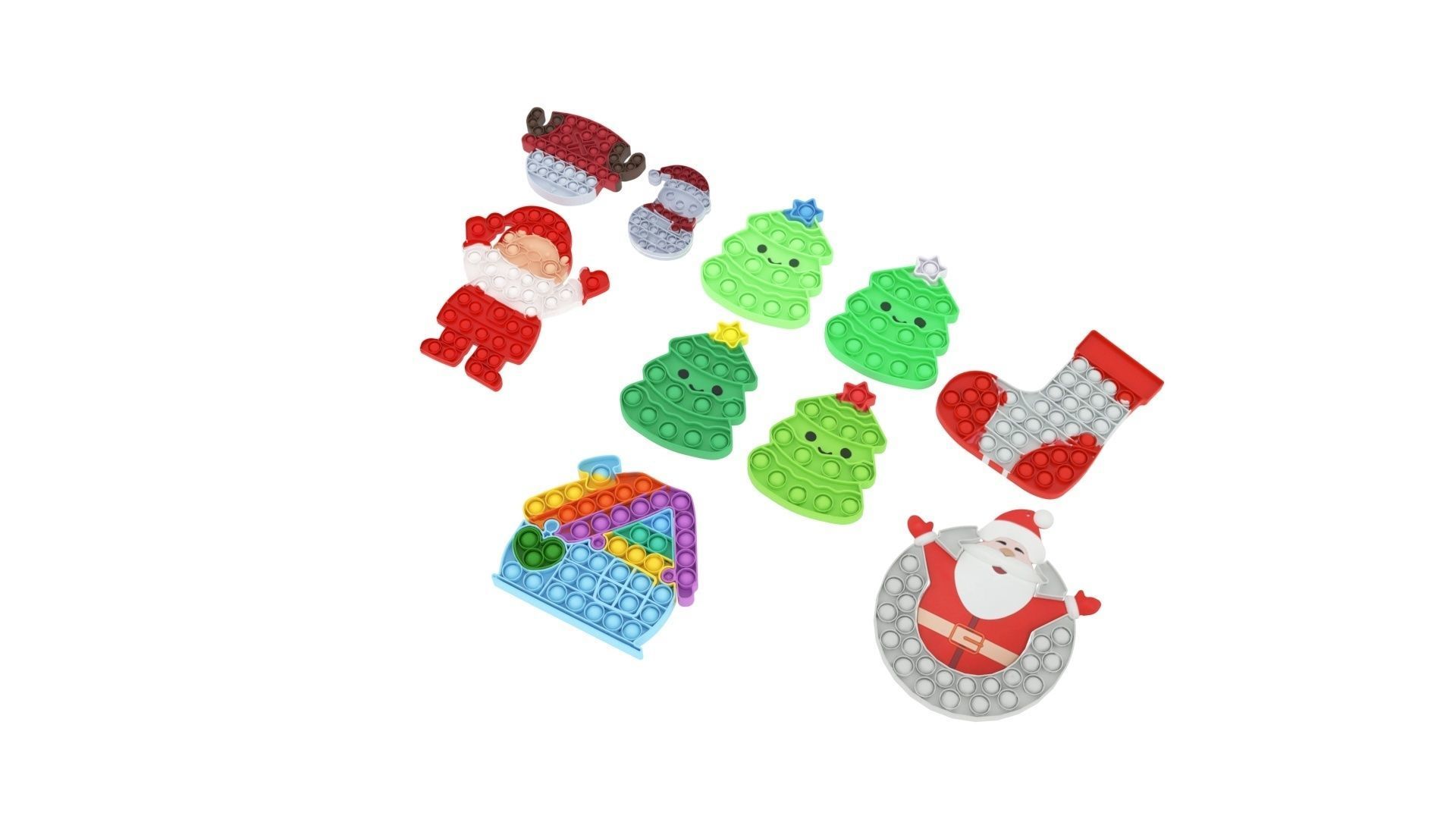 Christmas Pop It Fidget Toys Set 3D model_1