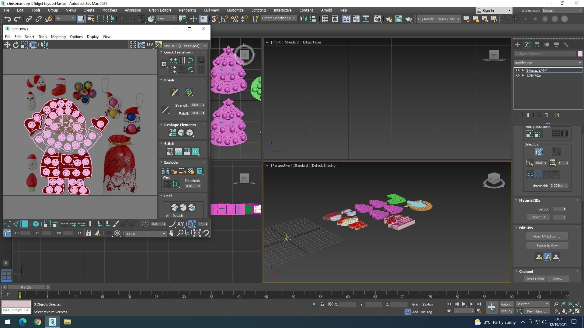 Christmas Pop It Fidget Toys Set 3D model_38