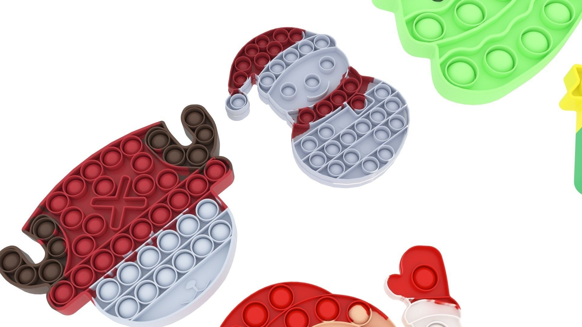 Christmas Pop It Fidget Toys Set 3D model_10
