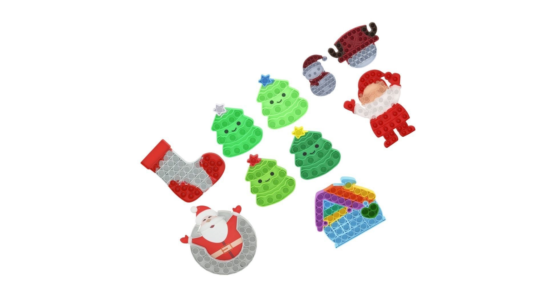 Christmas Pop It Fidget Toys Set 3D model_7