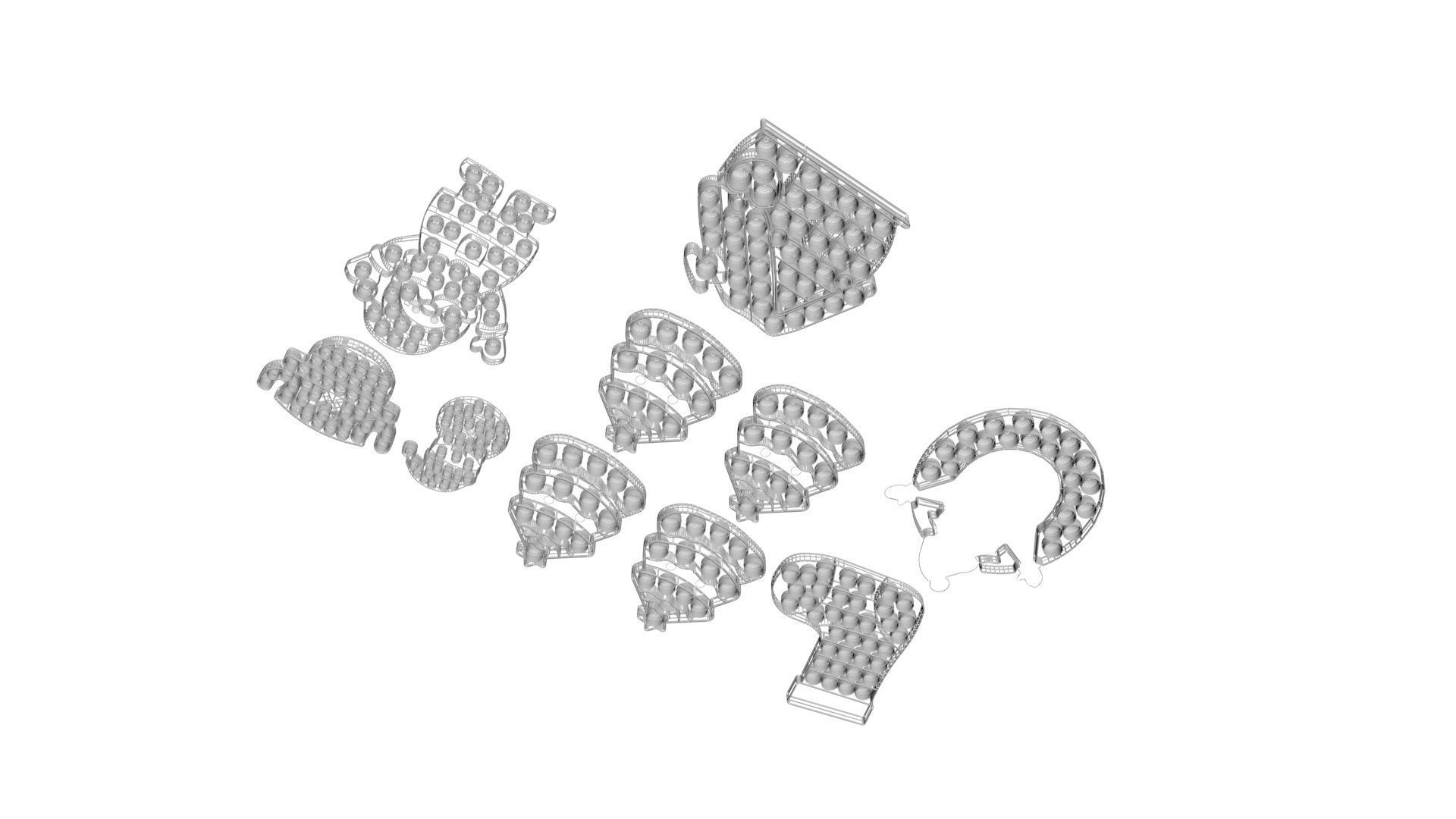 Christmas Pop It Fidget Toys Set 3D model_22