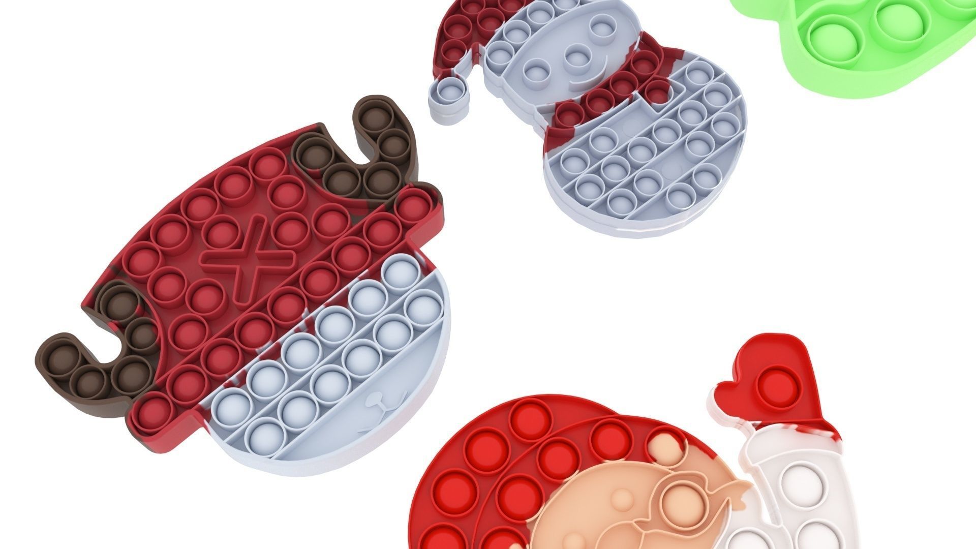 Christmas Pop It Fidget Toys Set 3D model_8