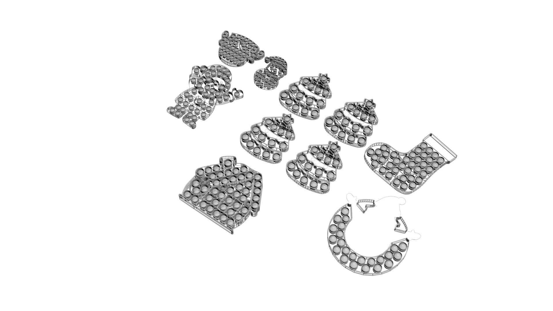 Christmas Pop It Fidget Toys Set 3D model_16