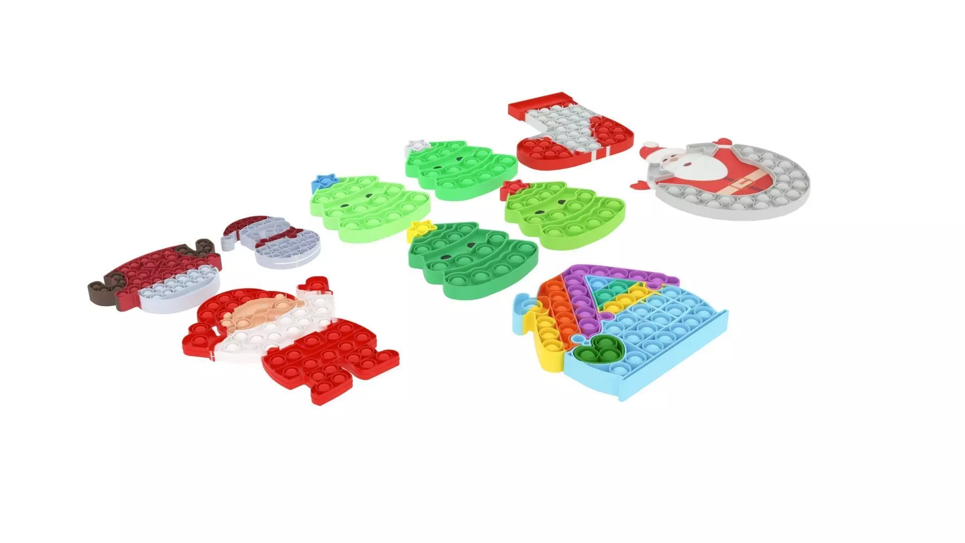 Christmas Pop It Fidget Toys Set 3D model_0