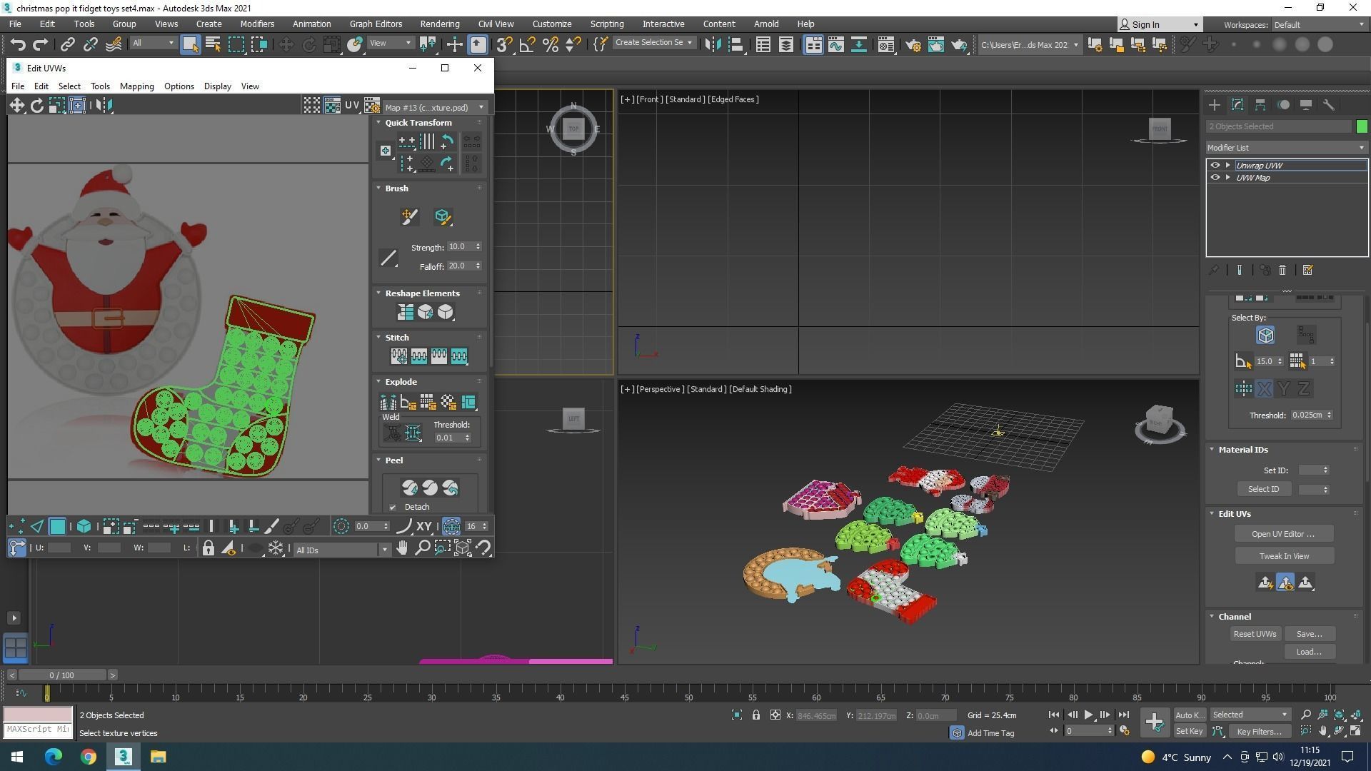 Christmas Pop It Fidget Toys Set 3D model_50