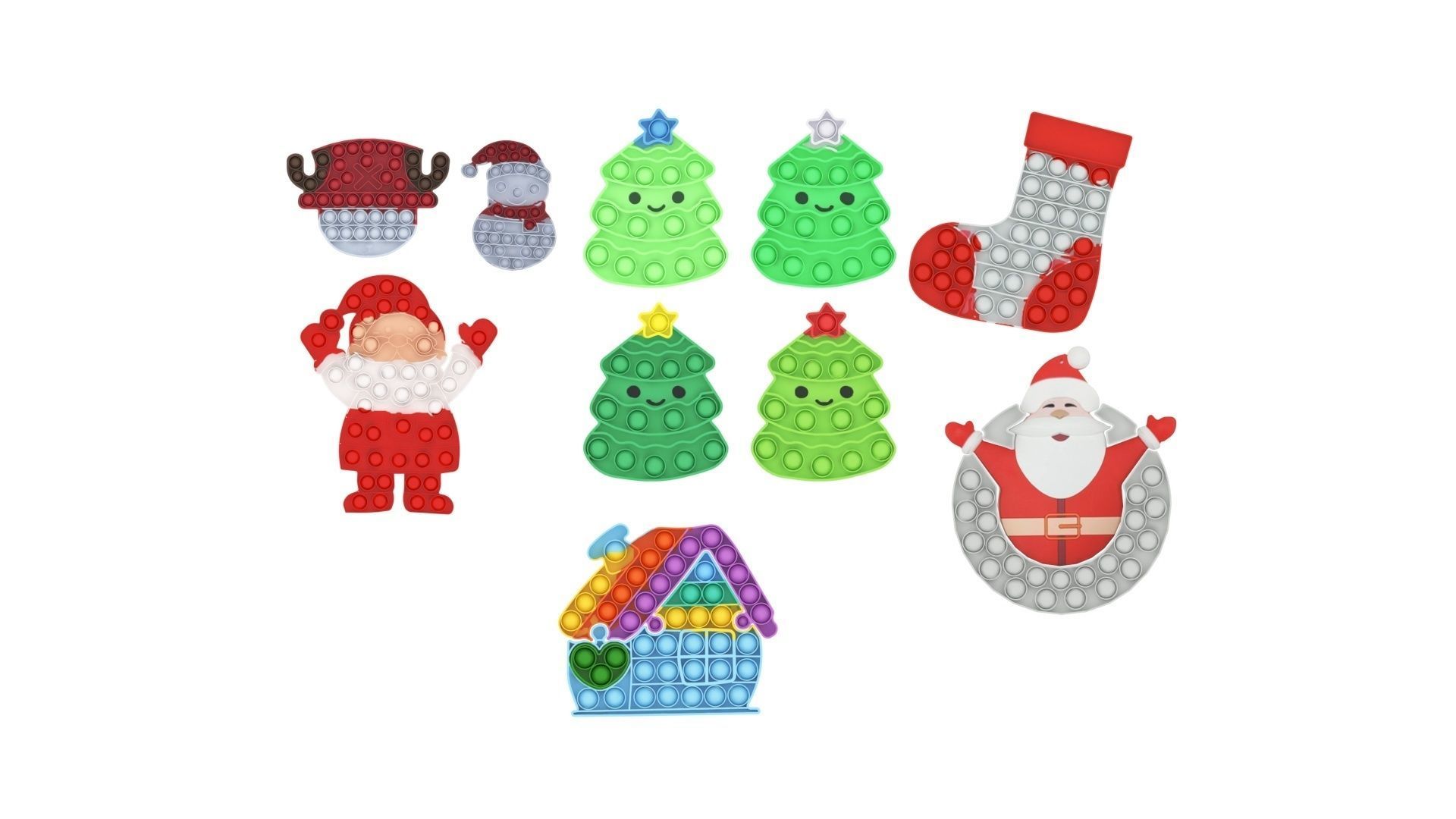 Christmas Pop It Fidget Toys Set 3D model_13