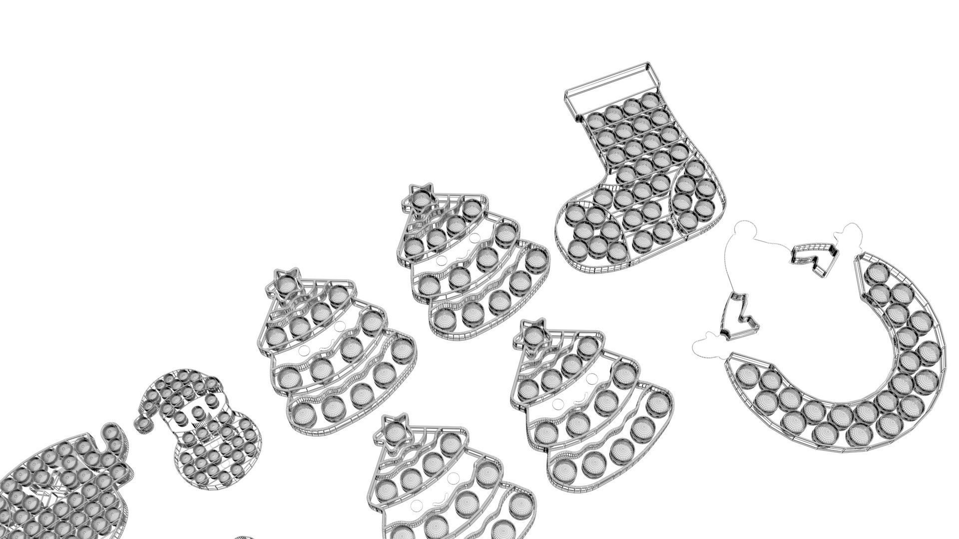 Christmas Pop It Fidget Toys Set 3D model_27