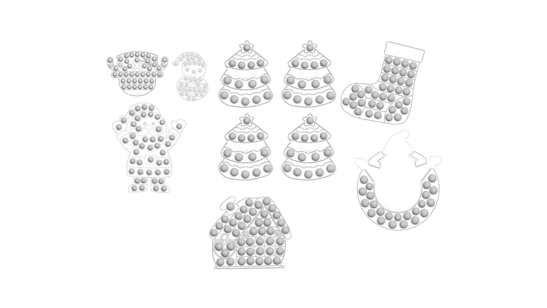 Christmas Pop It Fidget Toys Set 3D model_30
