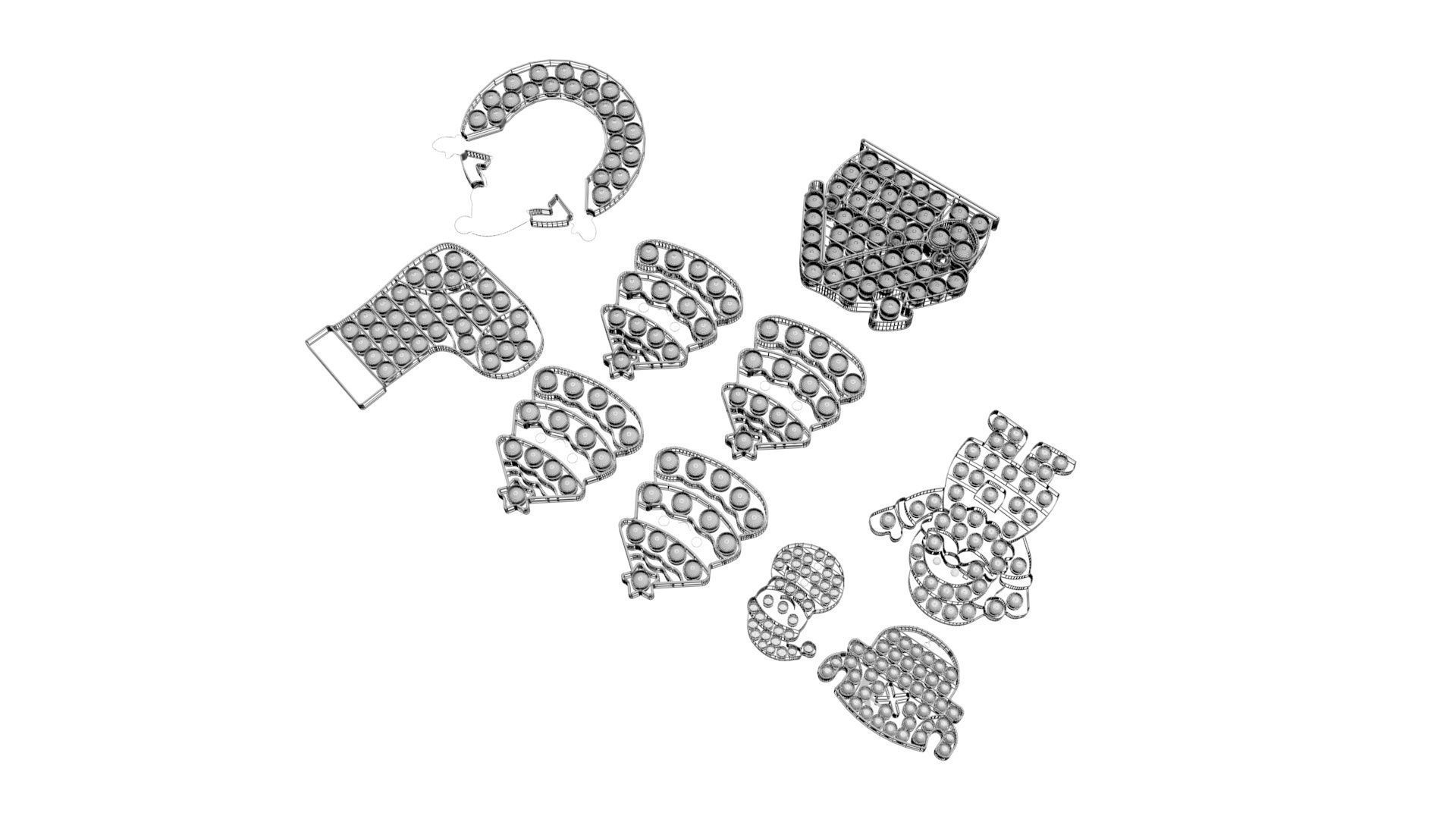 Christmas Pop It Fidget Toys Set 3D model_18