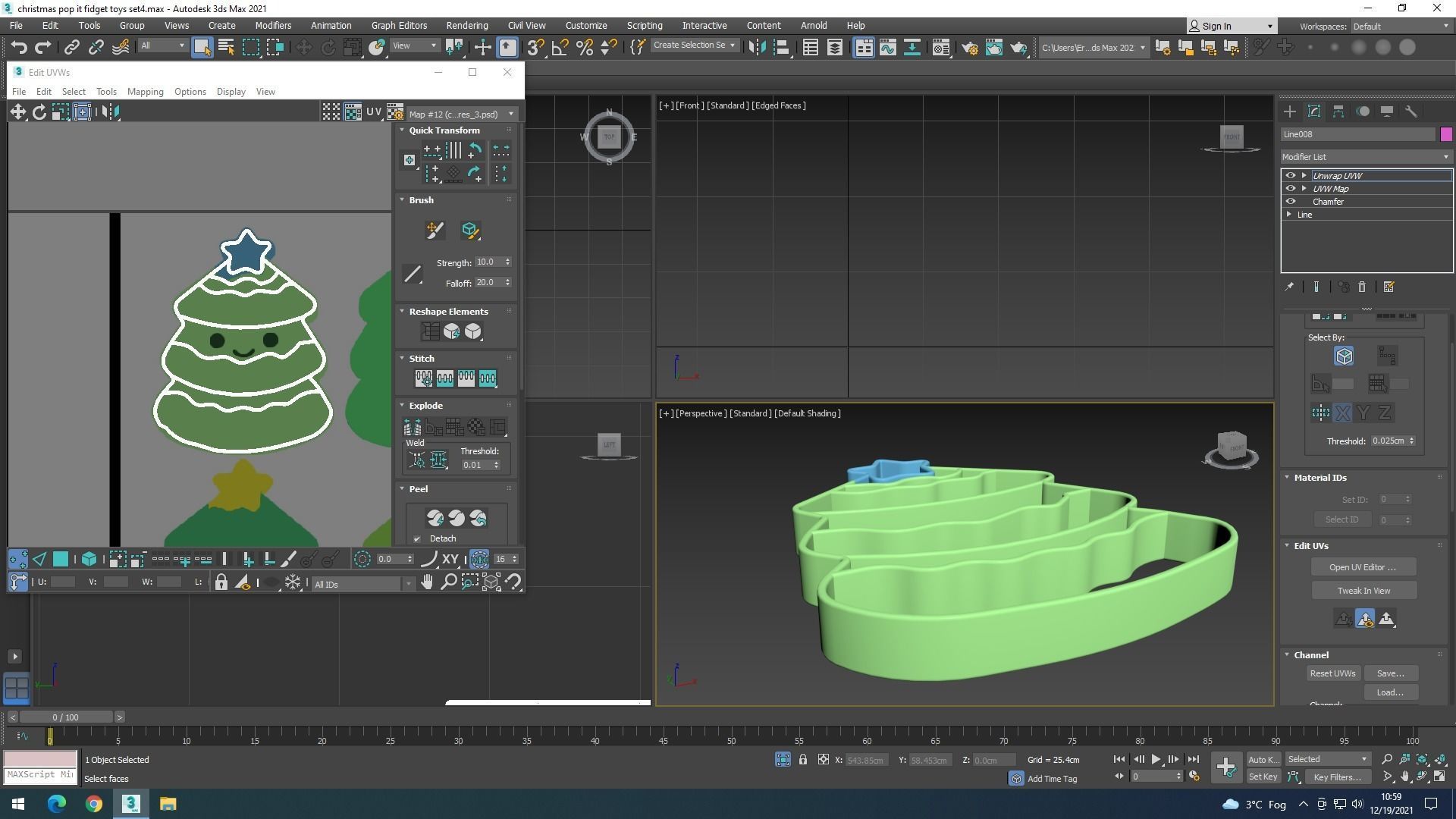 Christmas Pop It Fidget Toys Set 3D model_42