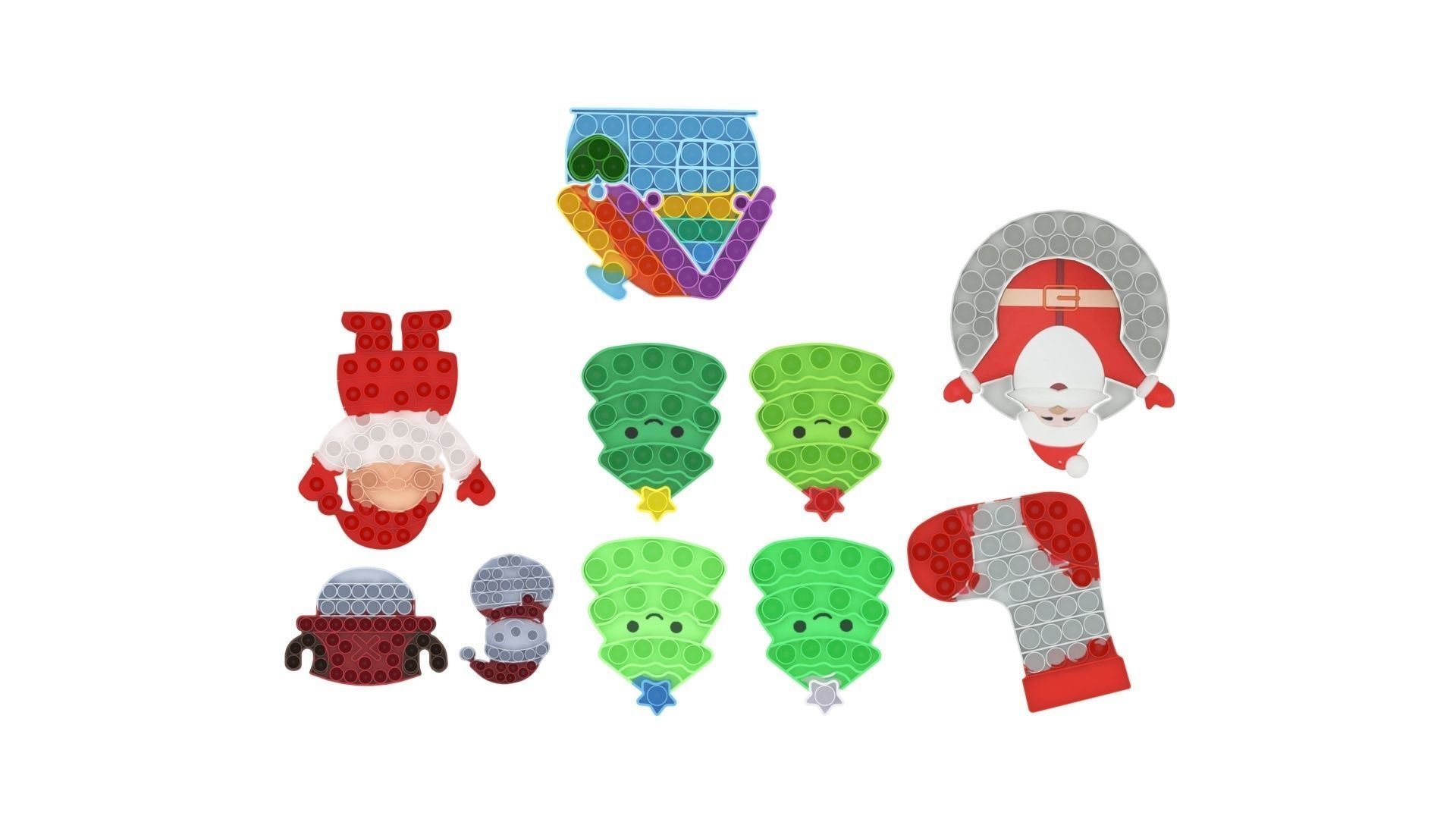 Christmas Pop It Fidget Toys Set 3D model_14