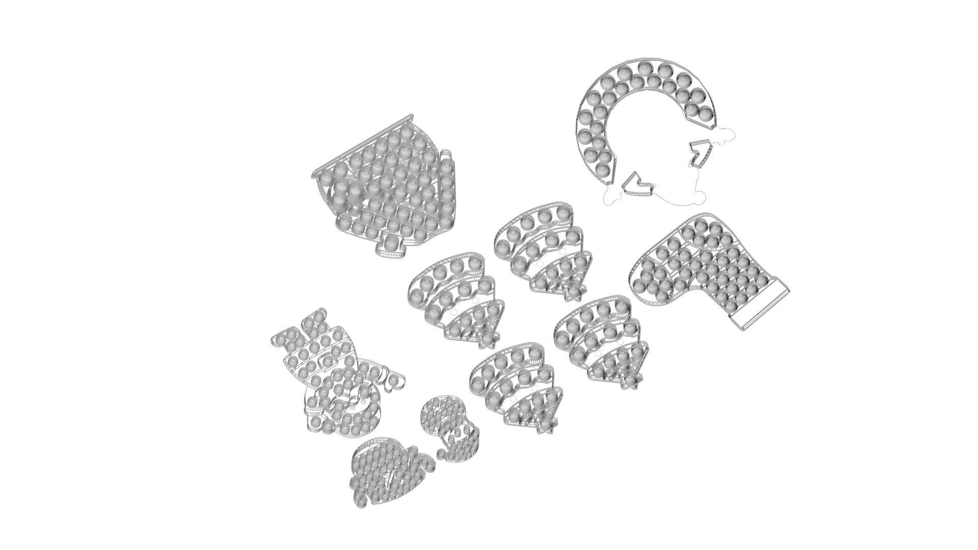 Christmas Pop It Fidget Toys Set 3D model_23