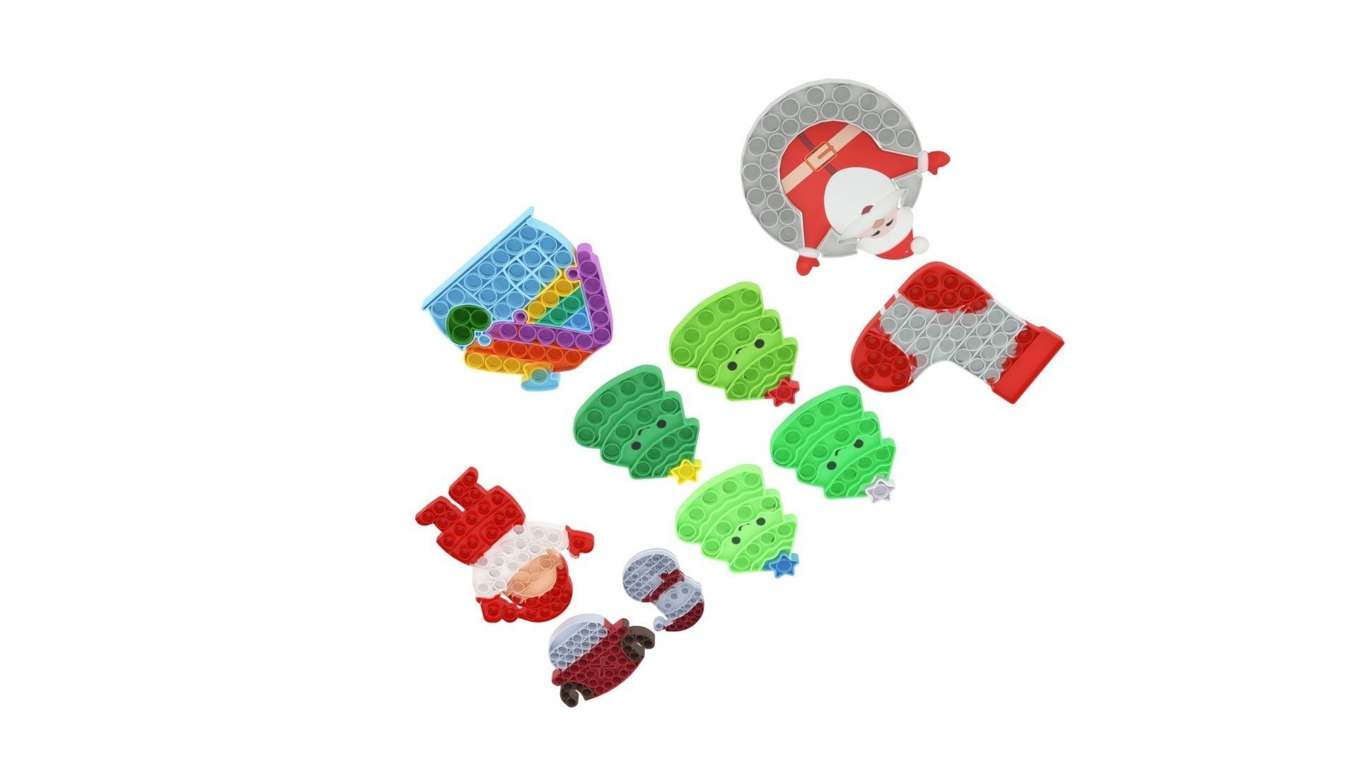 Christmas Pop It Fidget Toys Set 3D model_5