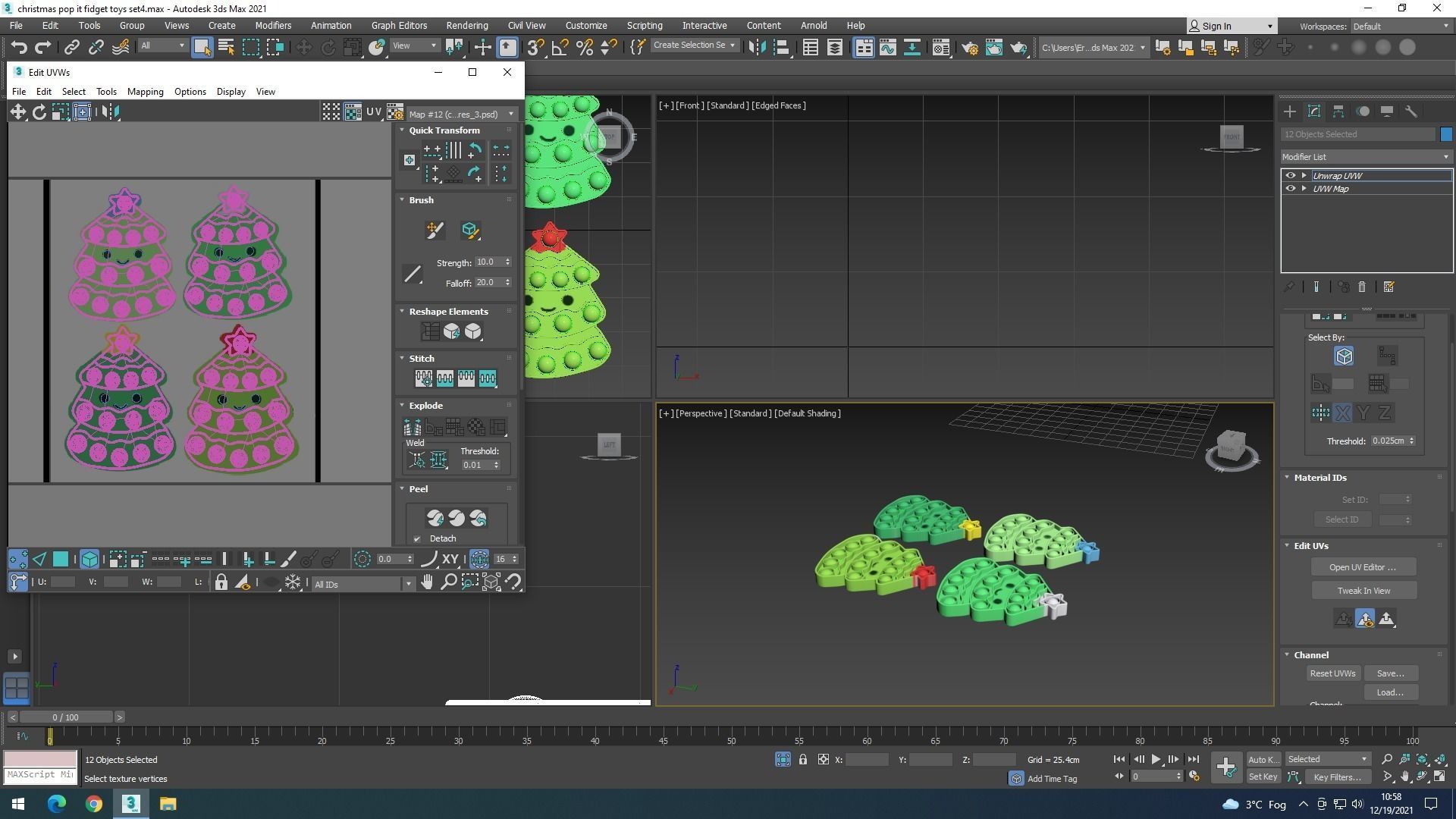 Christmas Pop It Fidget Toys Set 3D model_41