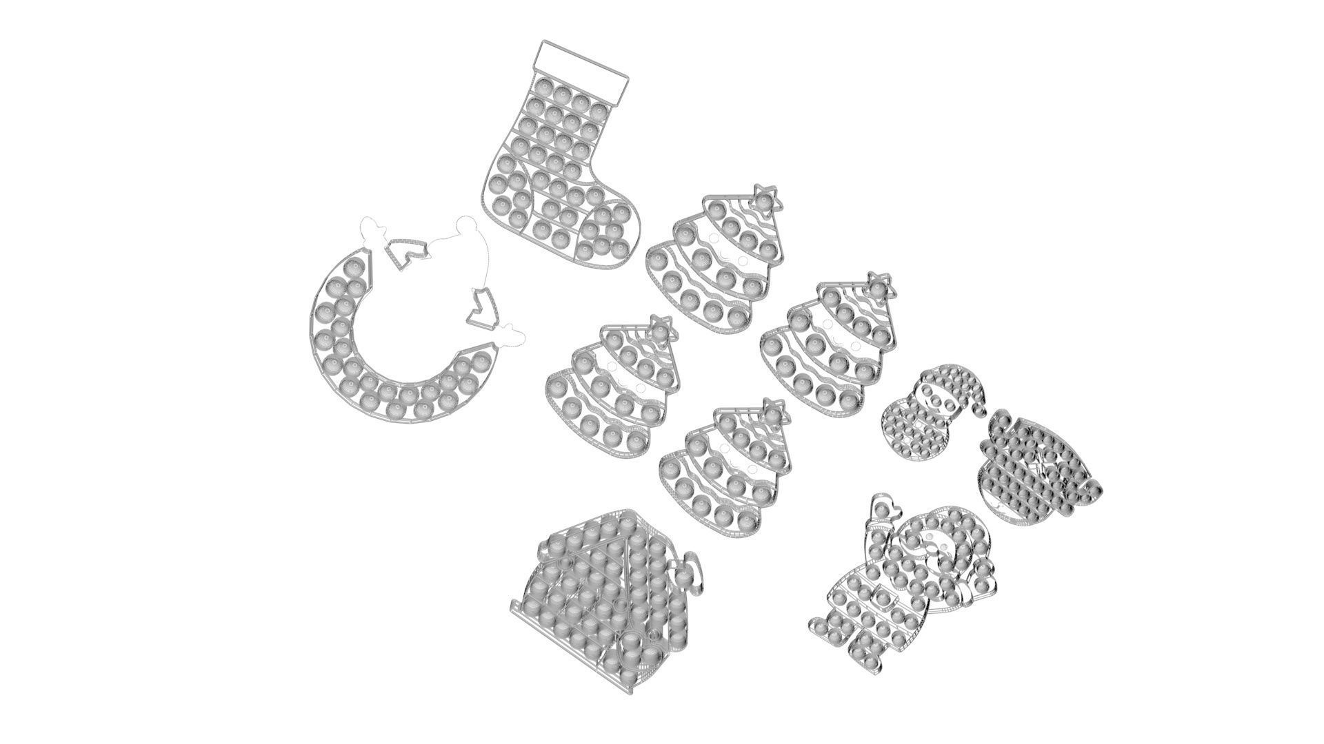 Christmas Pop It Fidget Toys Set 3D model_24