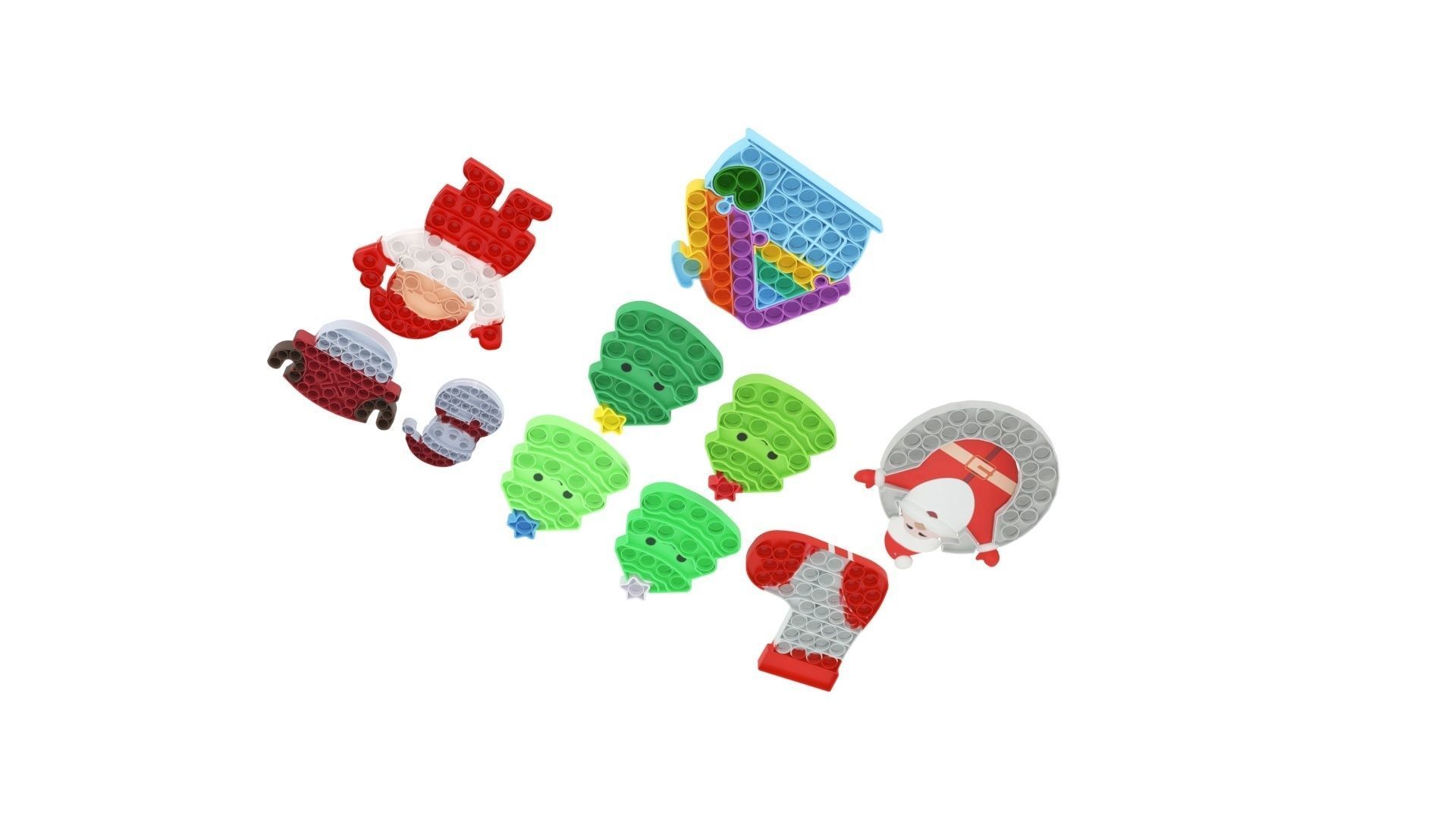 Christmas Pop It Fidget Toys Set 3D model_4
