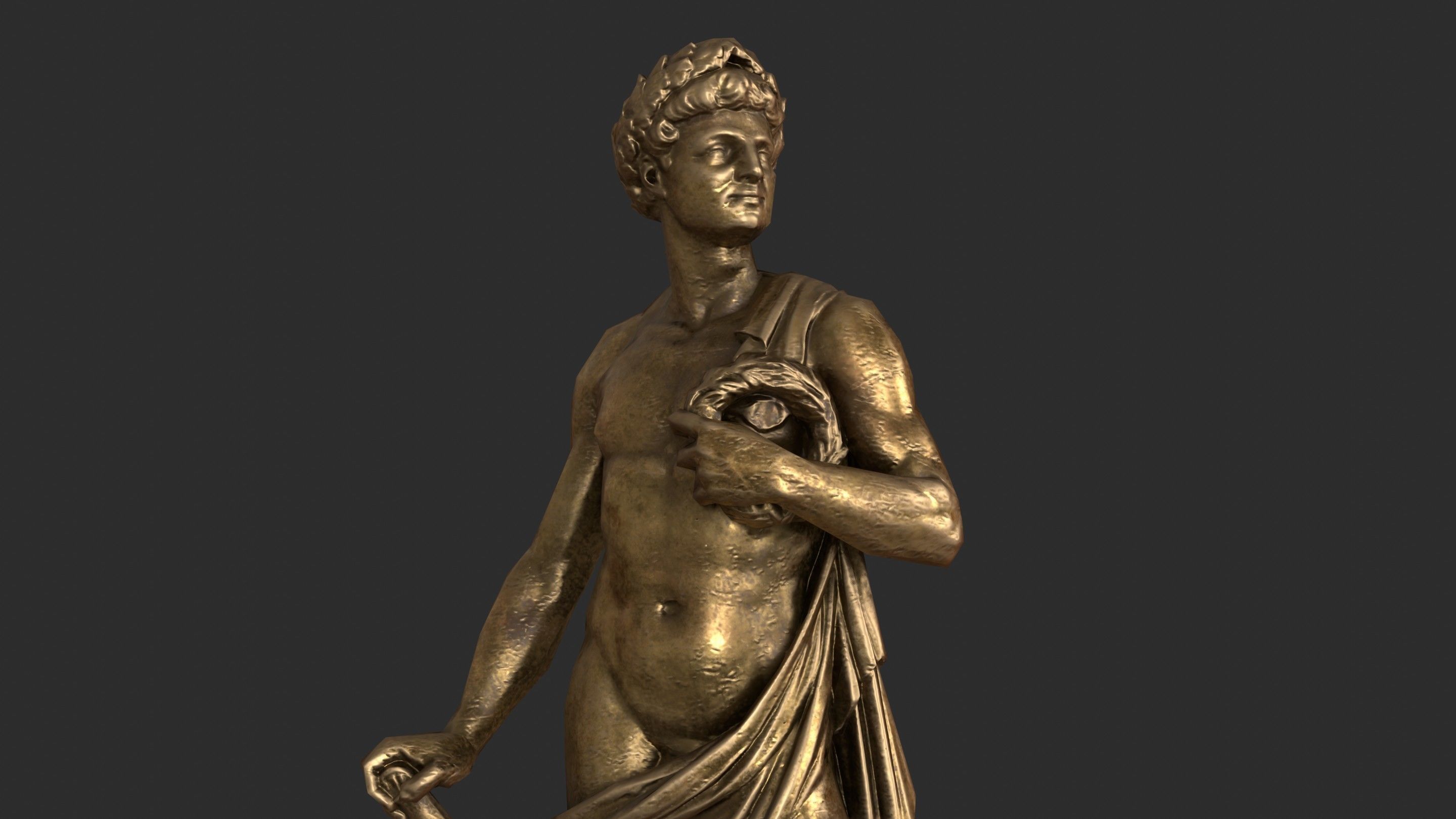 Roman Imperator - Gold Low-poly 3D model_7