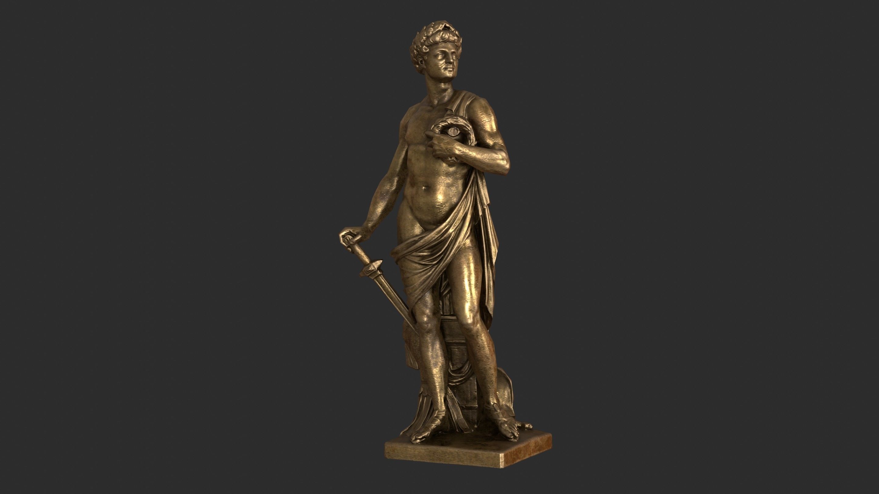 Roman Imperator - Gold Low-poly 3D model_1