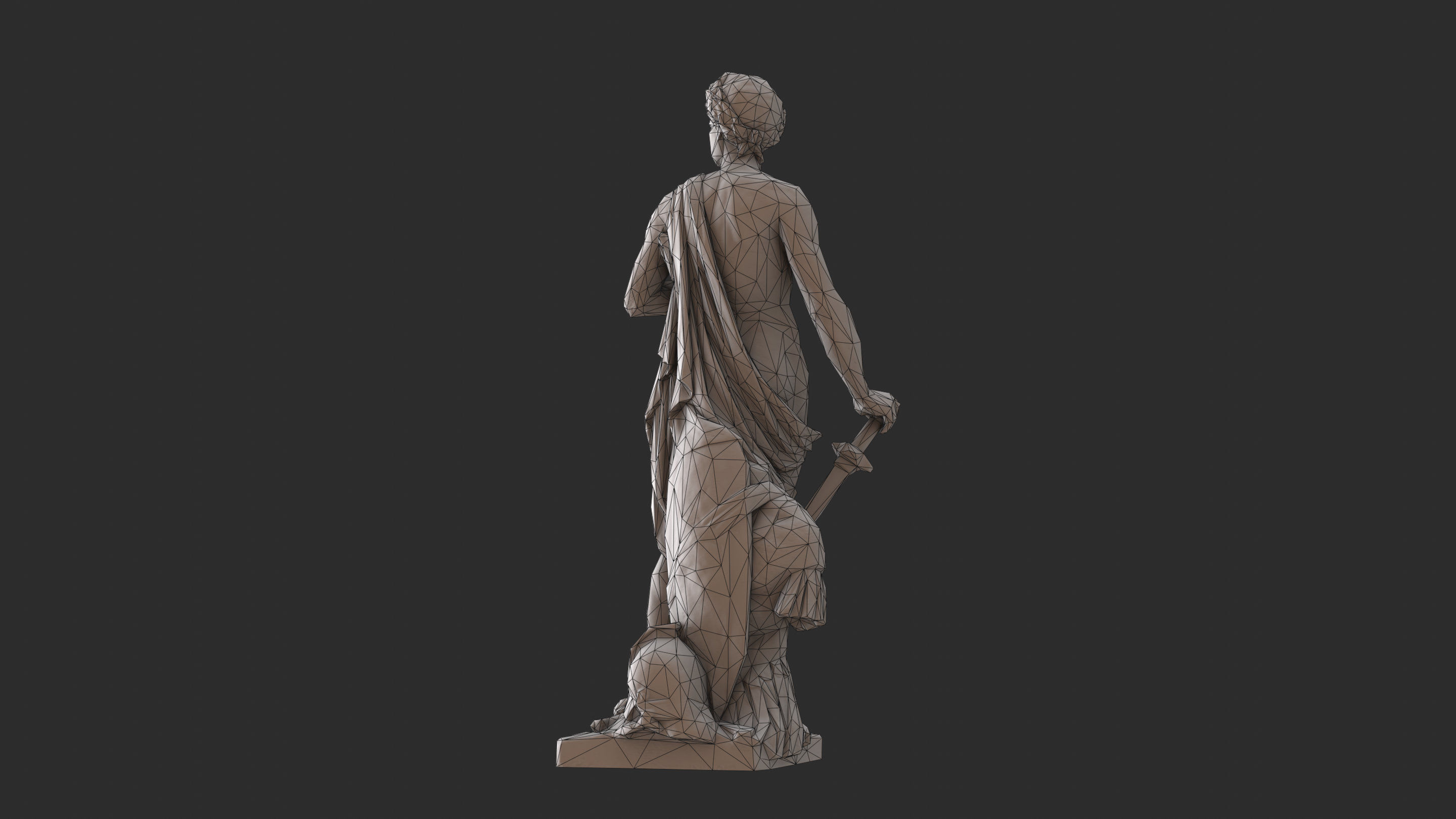 Roman Imperator - Gold Low-poly 3D model_13