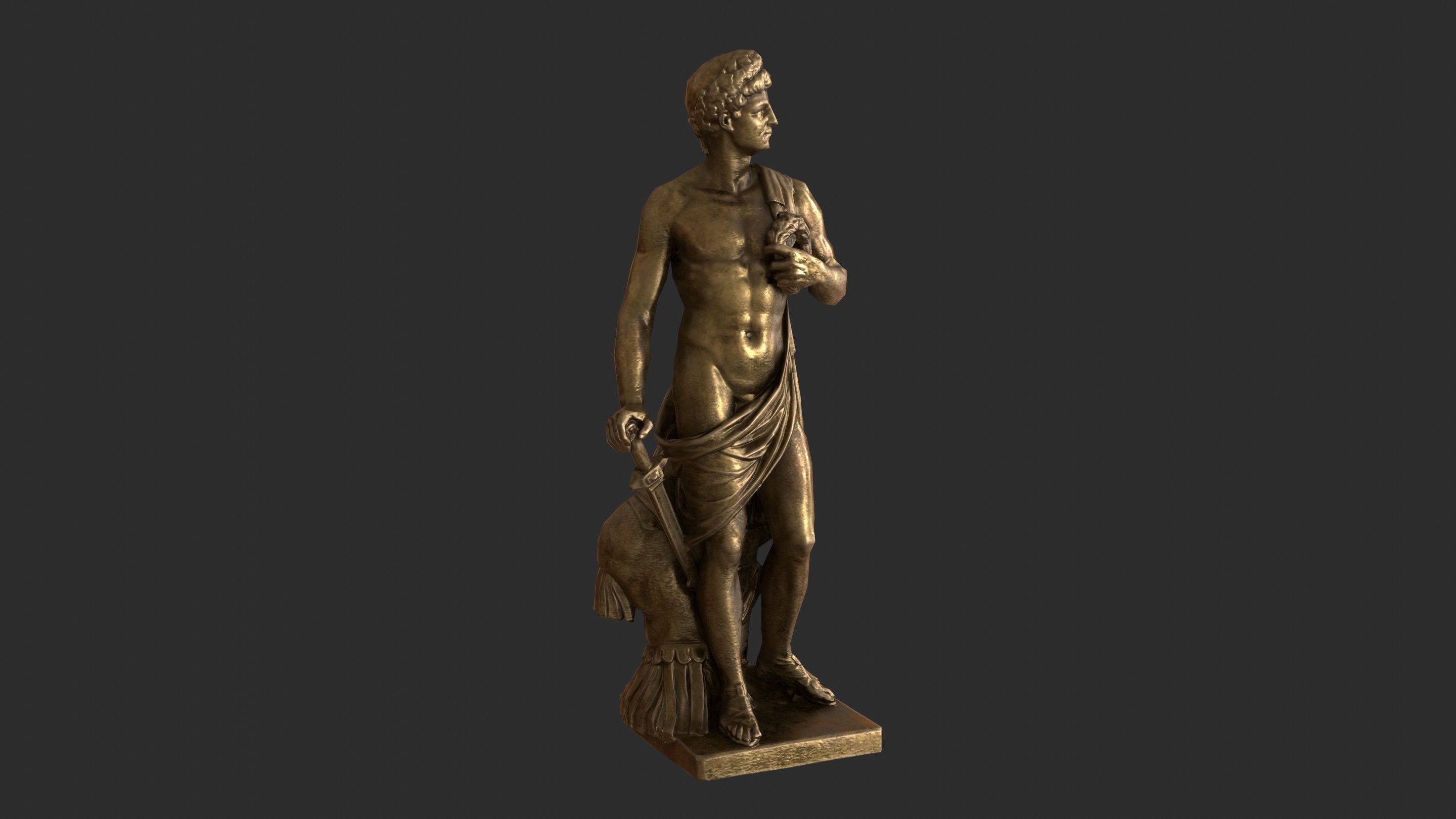 Roman Imperator - Gold Low-poly 3D model_2