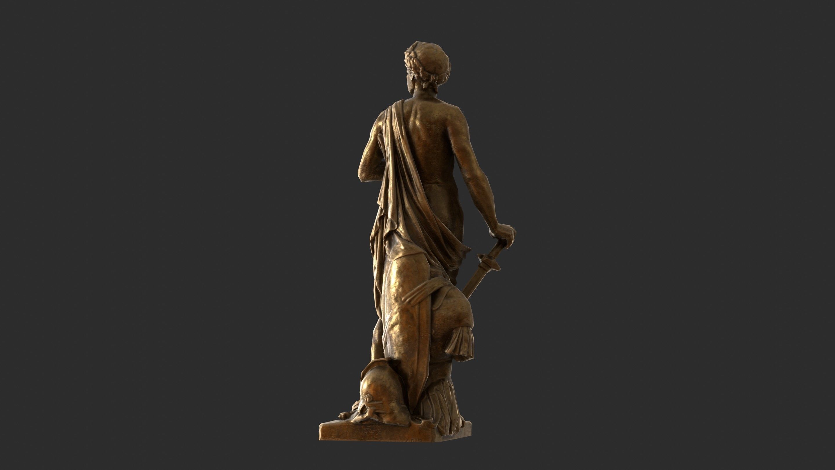 Roman Imperator - Gold Low-poly 3D model_4