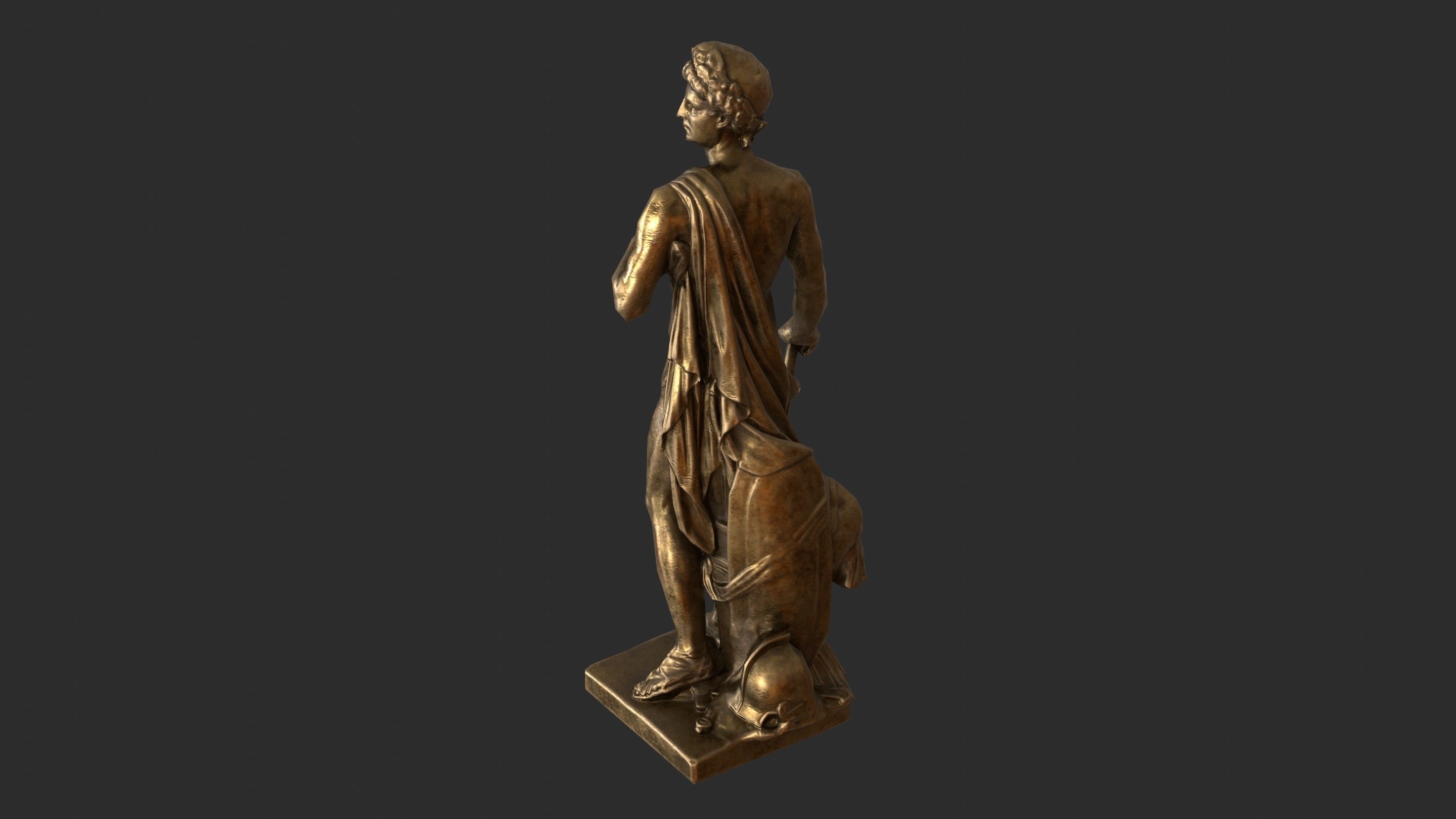Roman Imperator - Gold Low-poly 3D model_5