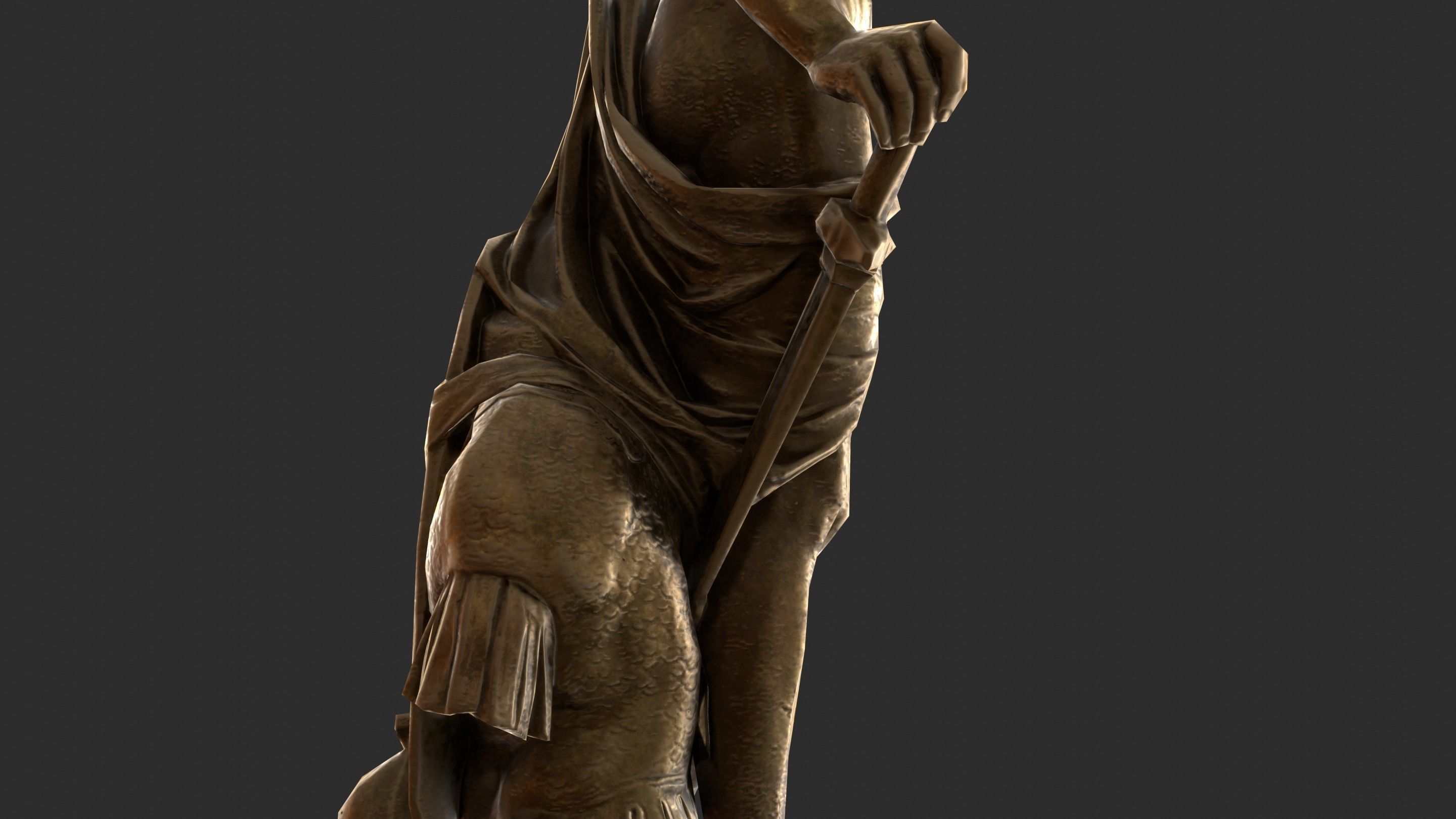Roman Imperator - Gold Low-poly 3D model_9