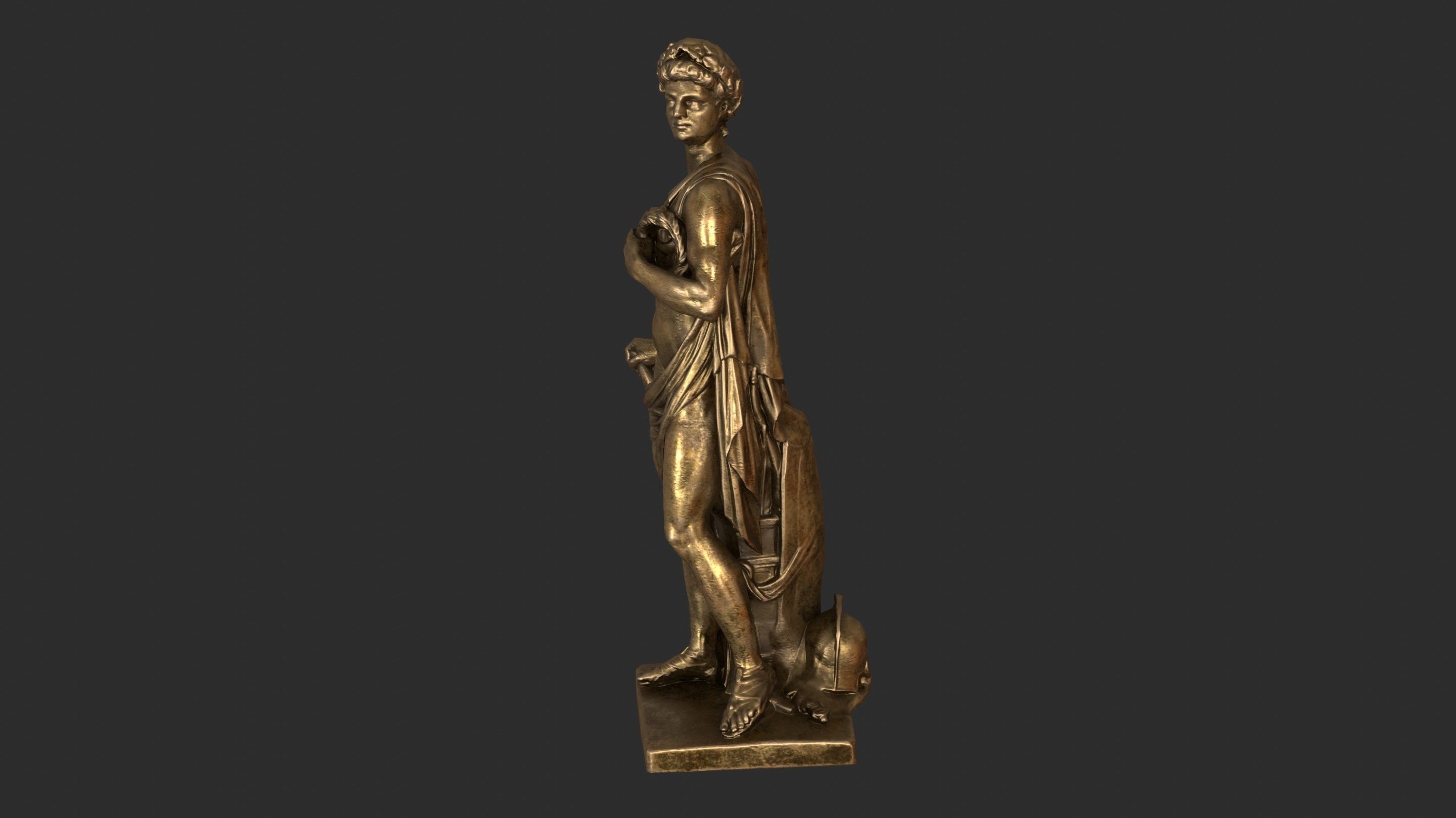 Roman Imperator - Gold Low-poly 3D model_6