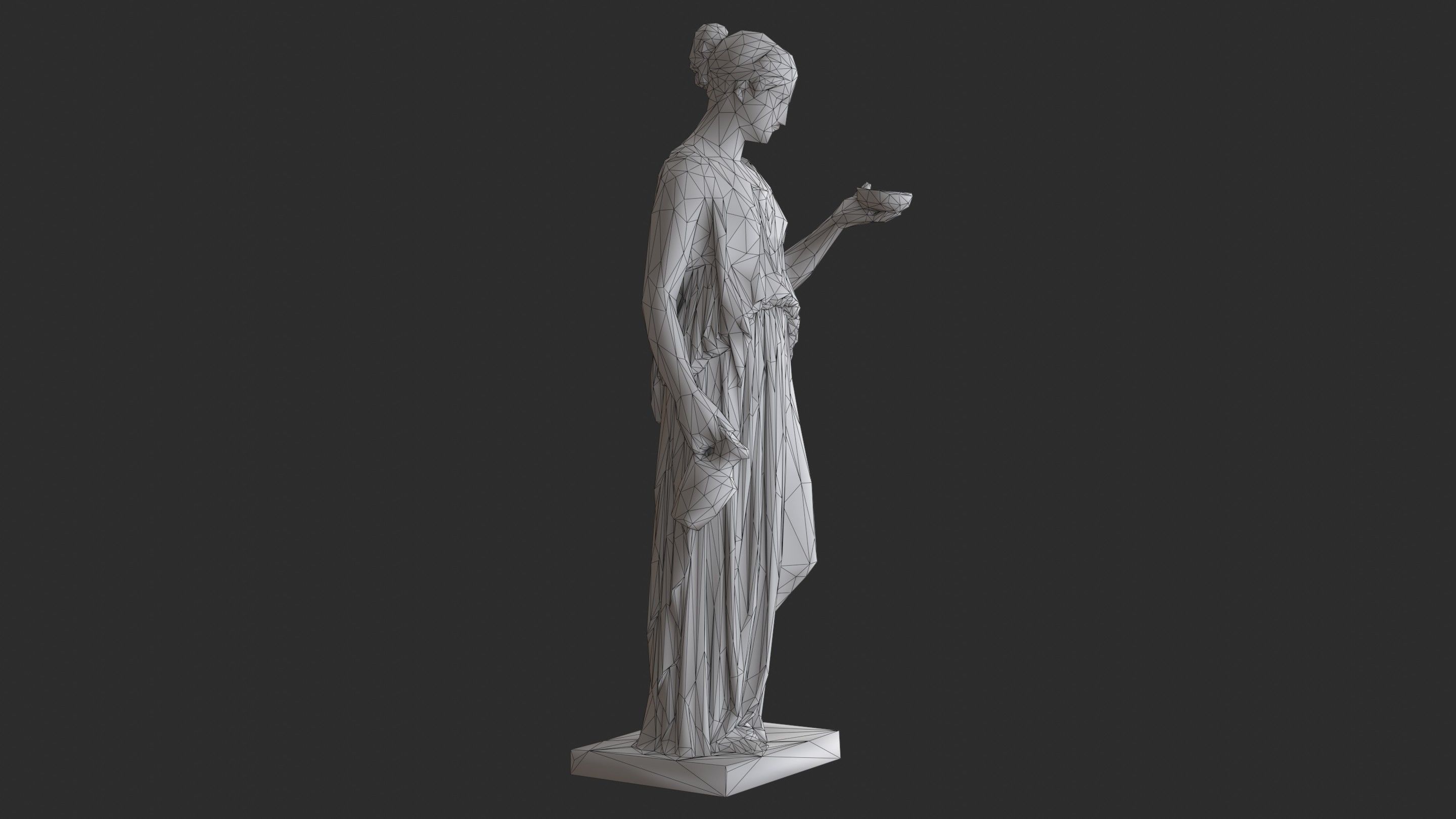 Hebe Statue - Marble Low-poly 3D model_13