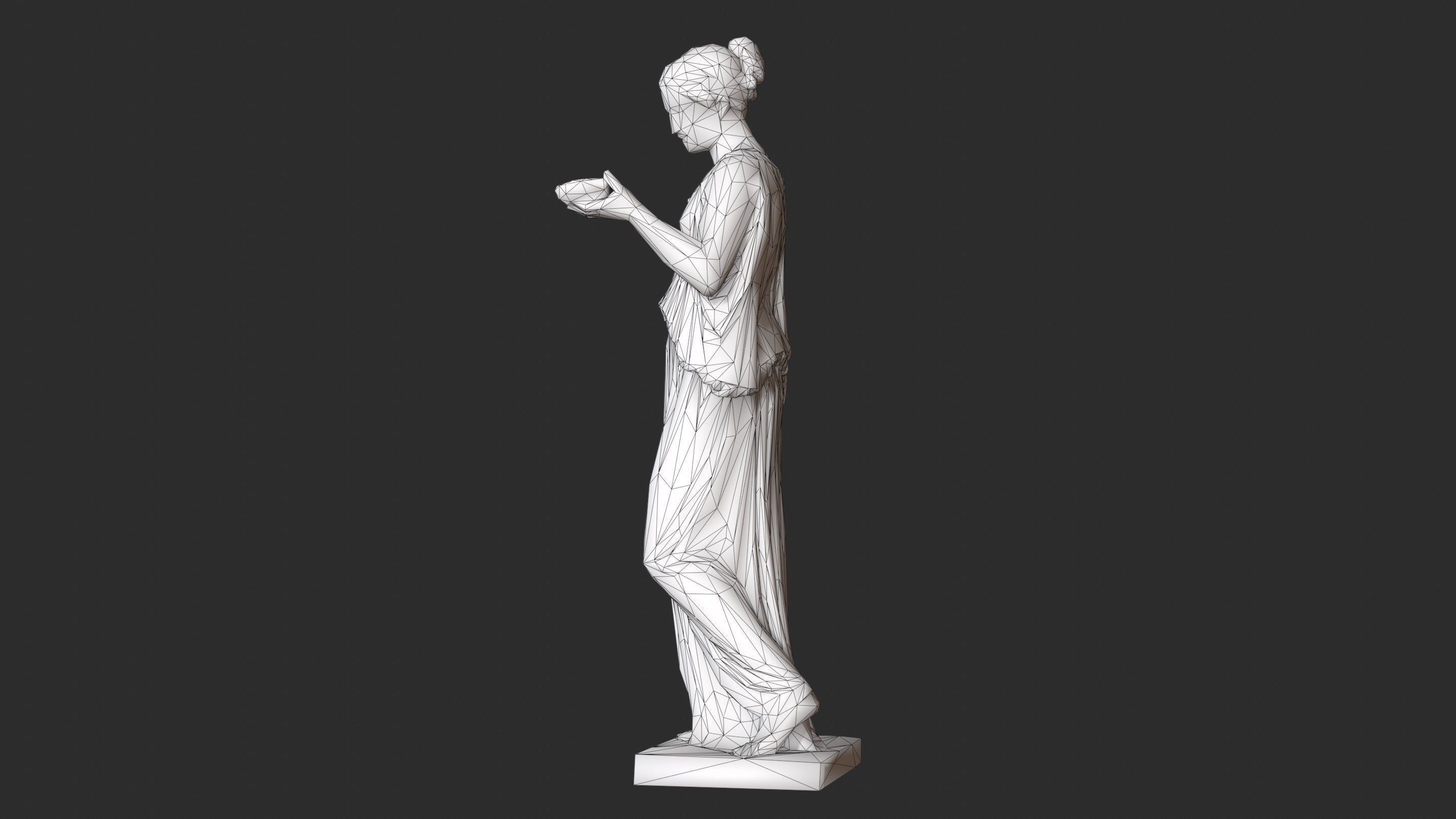 Hebe Statue - Marble Low-poly 3D model_17