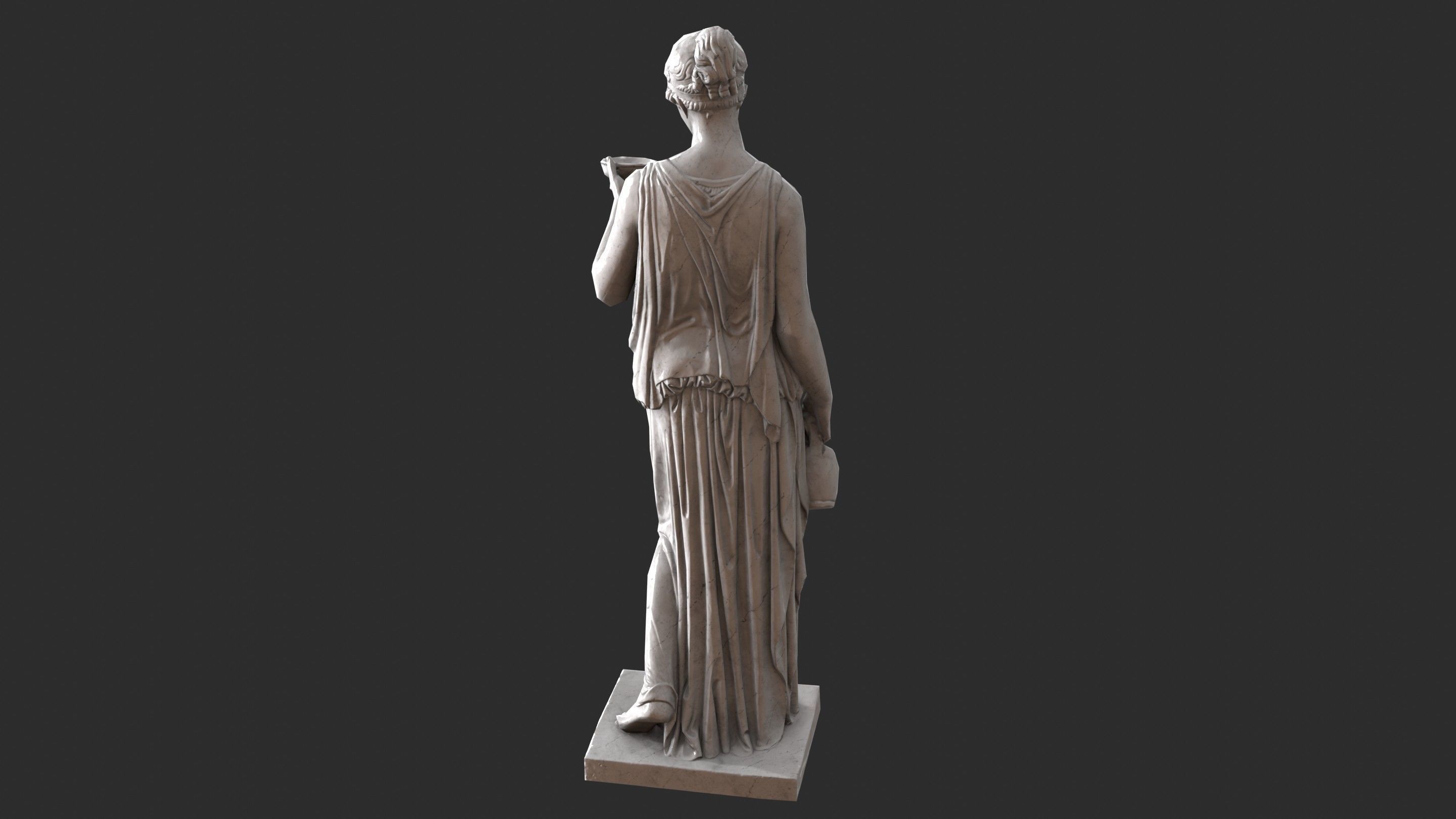 Hebe Statue - Marble Low-poly 3D model_4