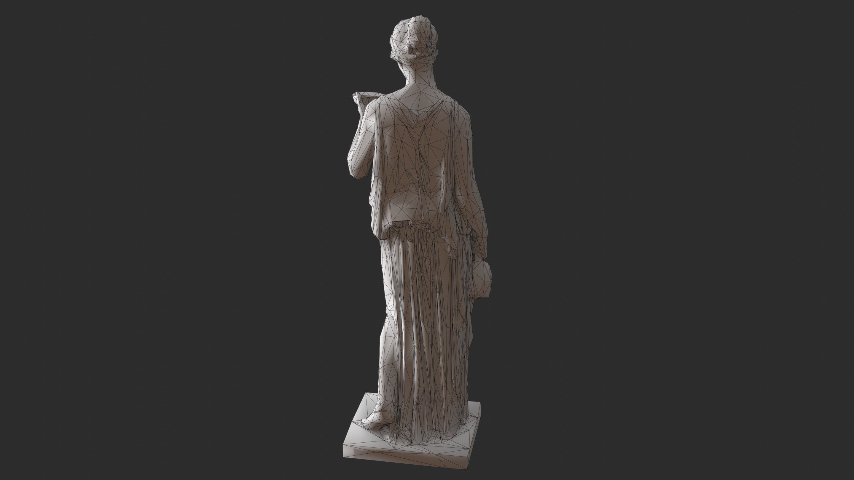 Hebe Statue - Marble Low-poly 3D model_15