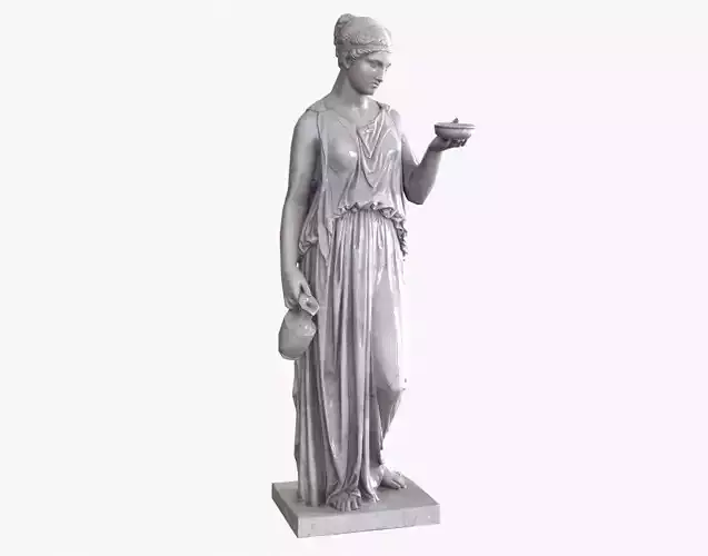 Hebe Statue - Marble Low-poly 3D model