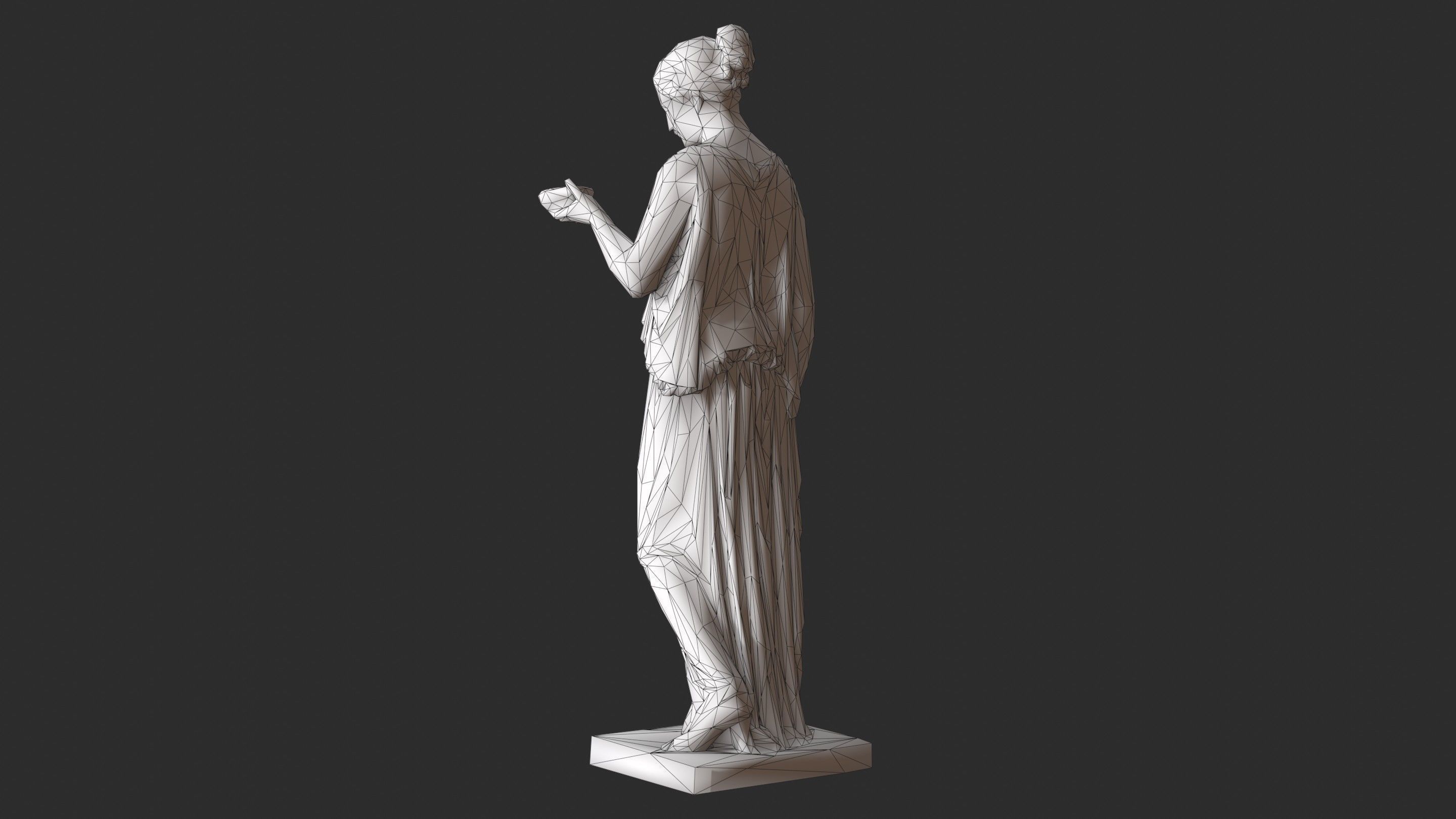 Hebe Statue - Marble Low-poly 3D model_16