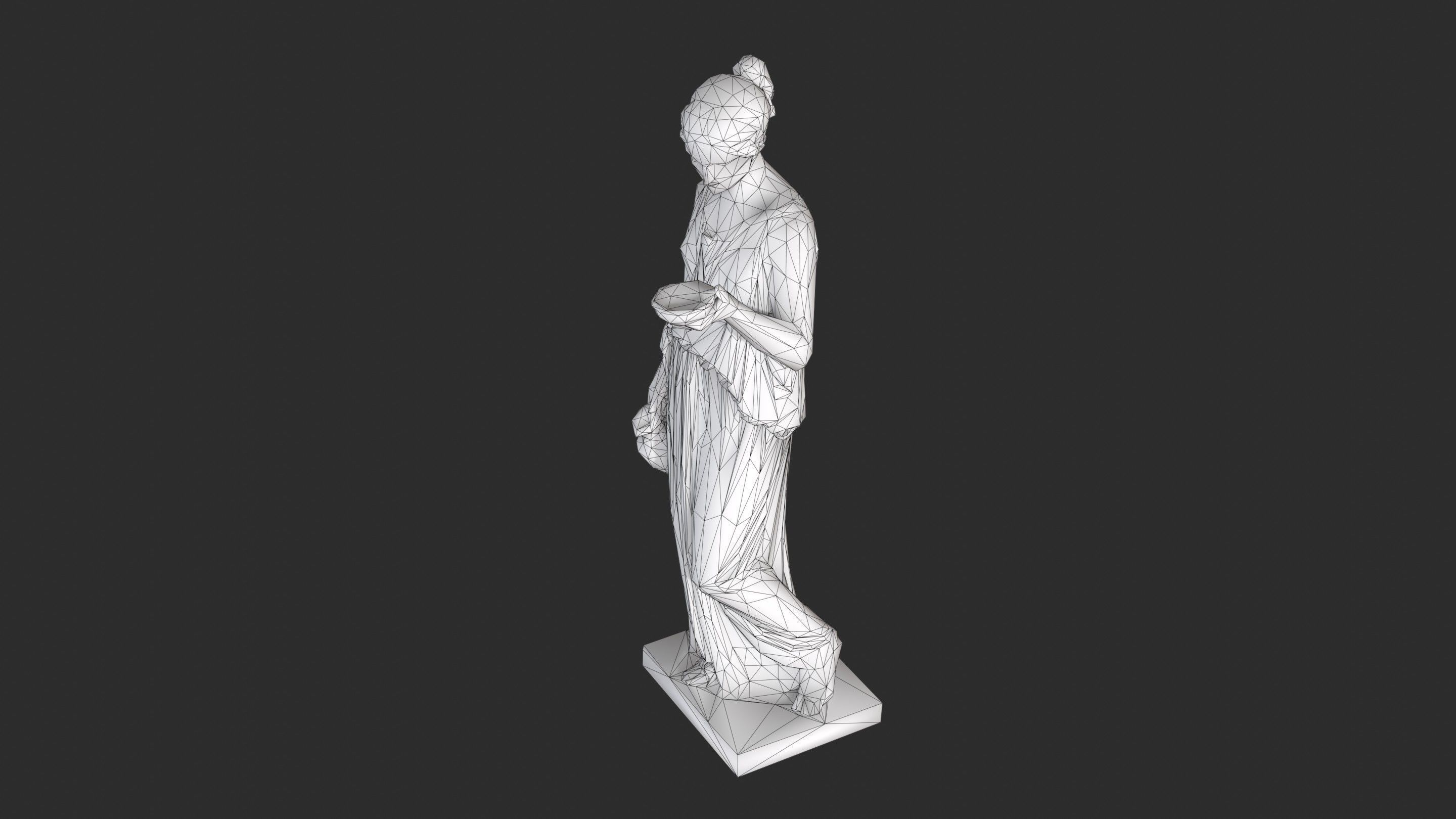 Hebe Statue - Marble Low-poly 3D model_18