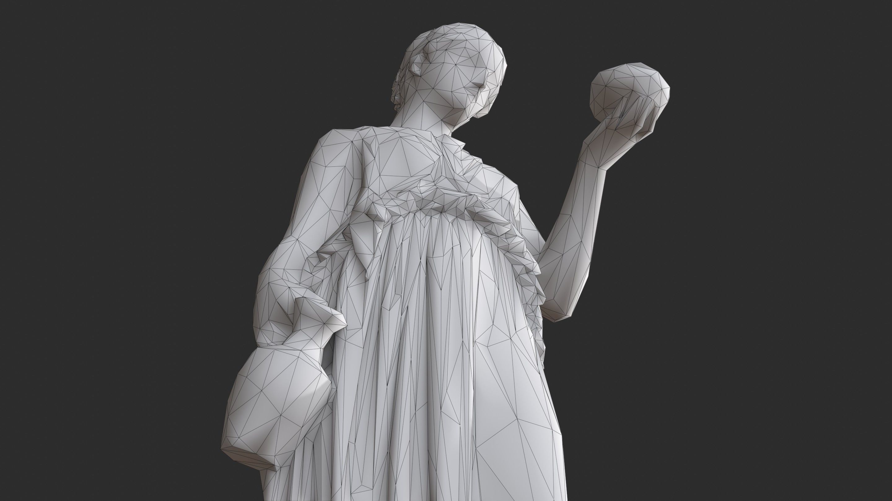 Hebe Statue - Marble Low-poly 3D model_21