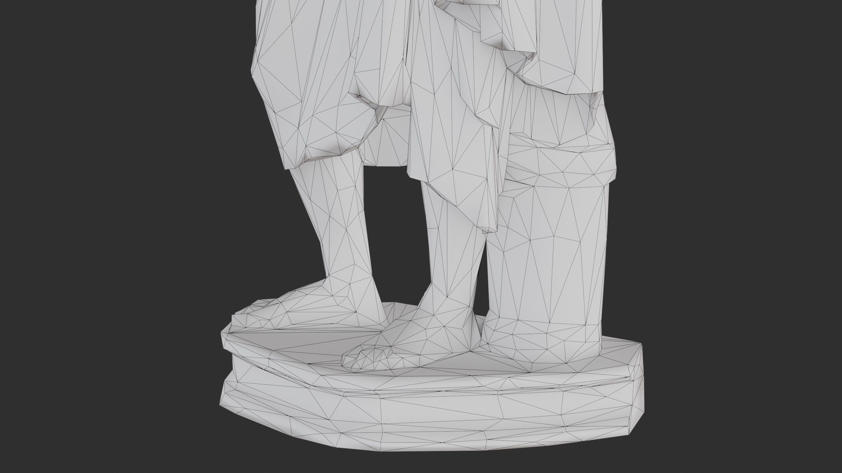 Greek Man Statue - Granite Low-poly 3D model_23