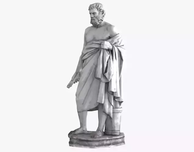 Greek Man Statue - Granite Low-poly 3D model