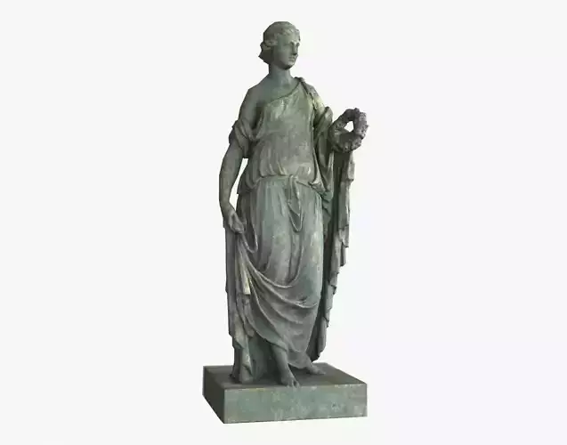 Roman Woman Statue - Bronze Low-poly 3D model