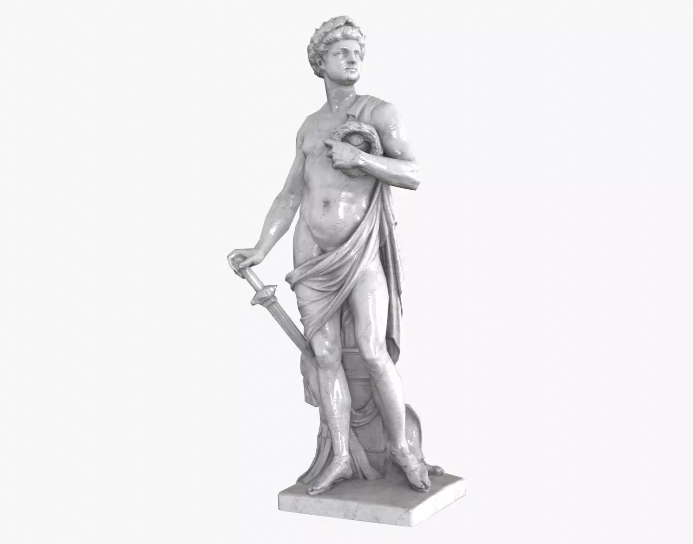 Roman Imperator - Marble Low-poly 3D model_0