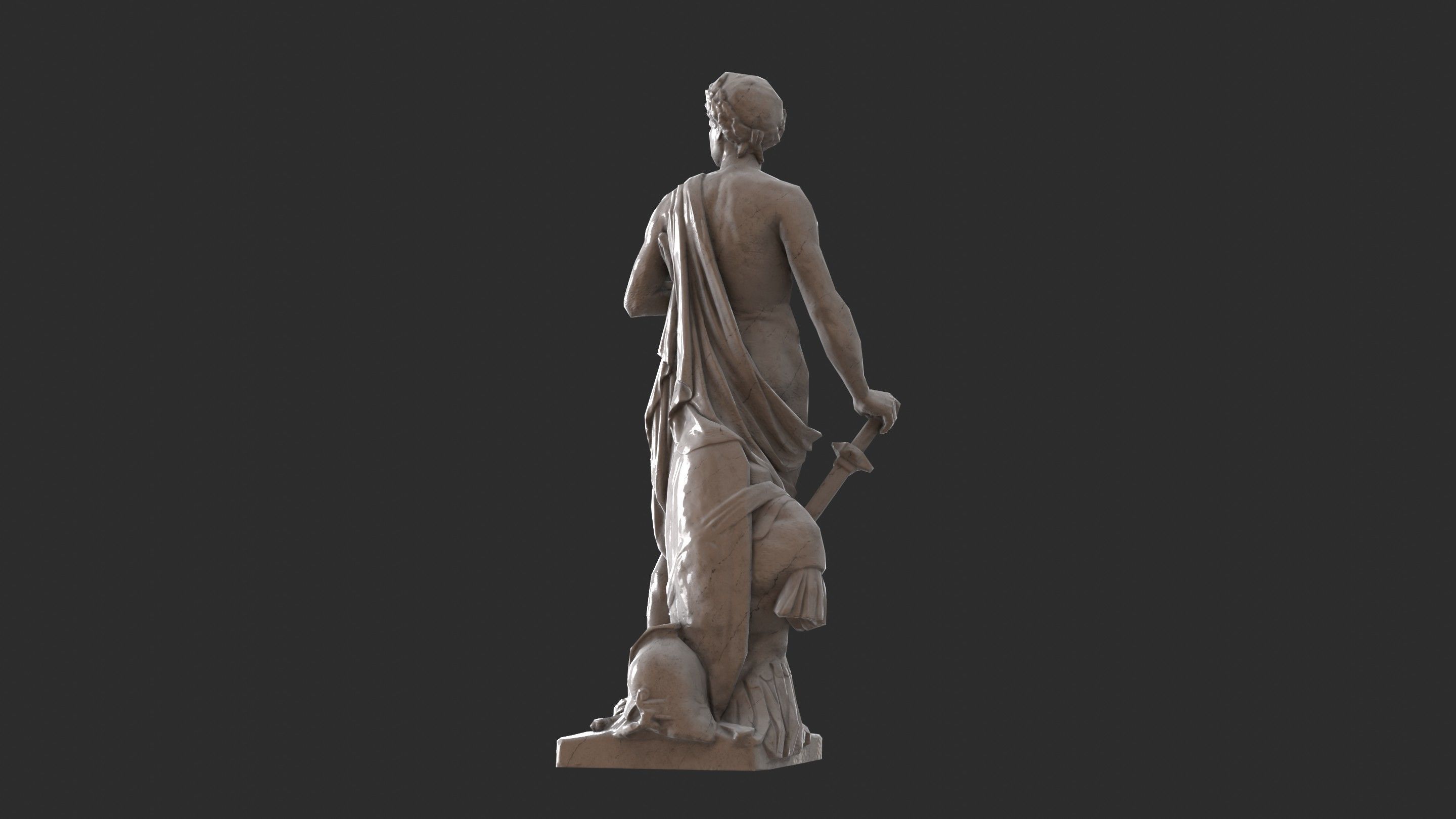 Roman Imperator - Marble Low-poly 3D model_4