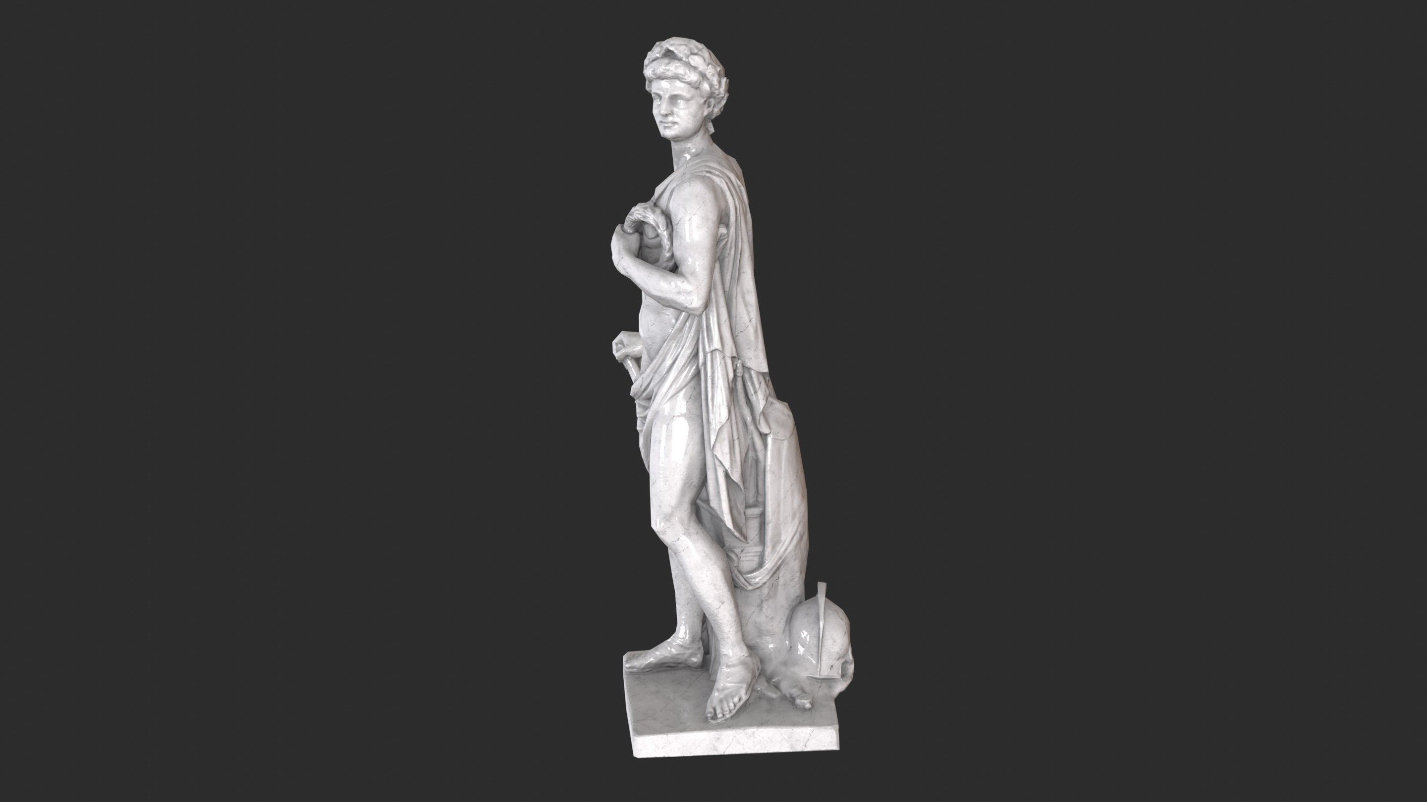 Roman Imperator - Marble Low-poly 3D model_6