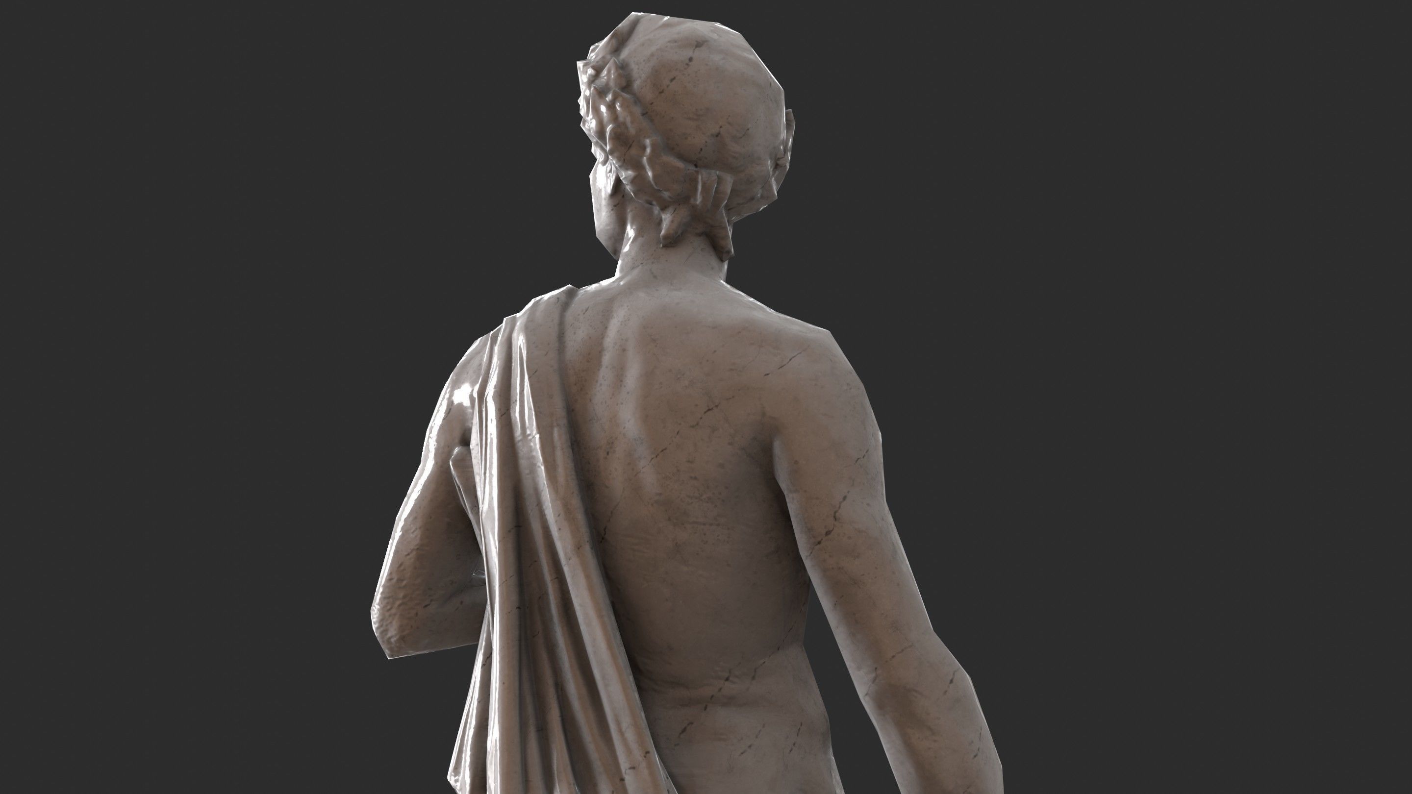 Roman Imperator - Marble Low-poly 3D model_8
