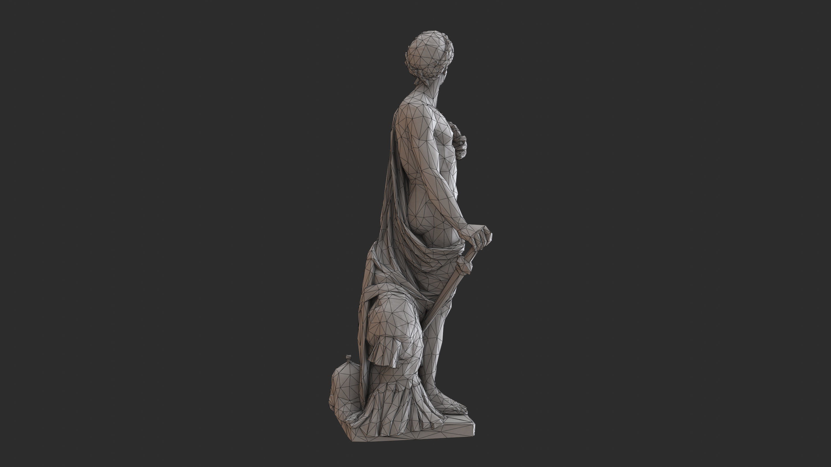 Roman Imperator - Marble Low-poly 3D model_12