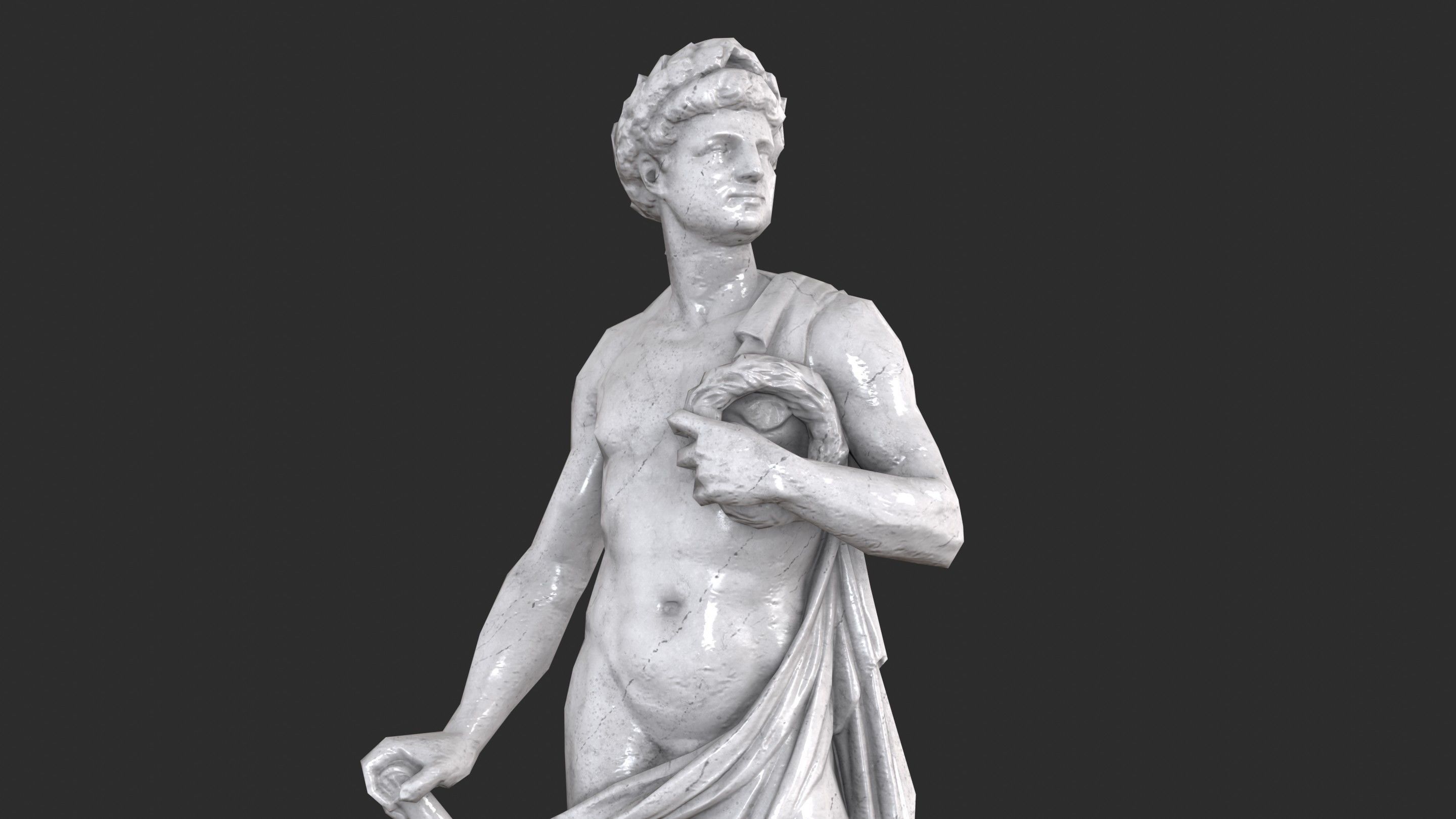Roman Imperator - Marble Low-poly 3D model_7