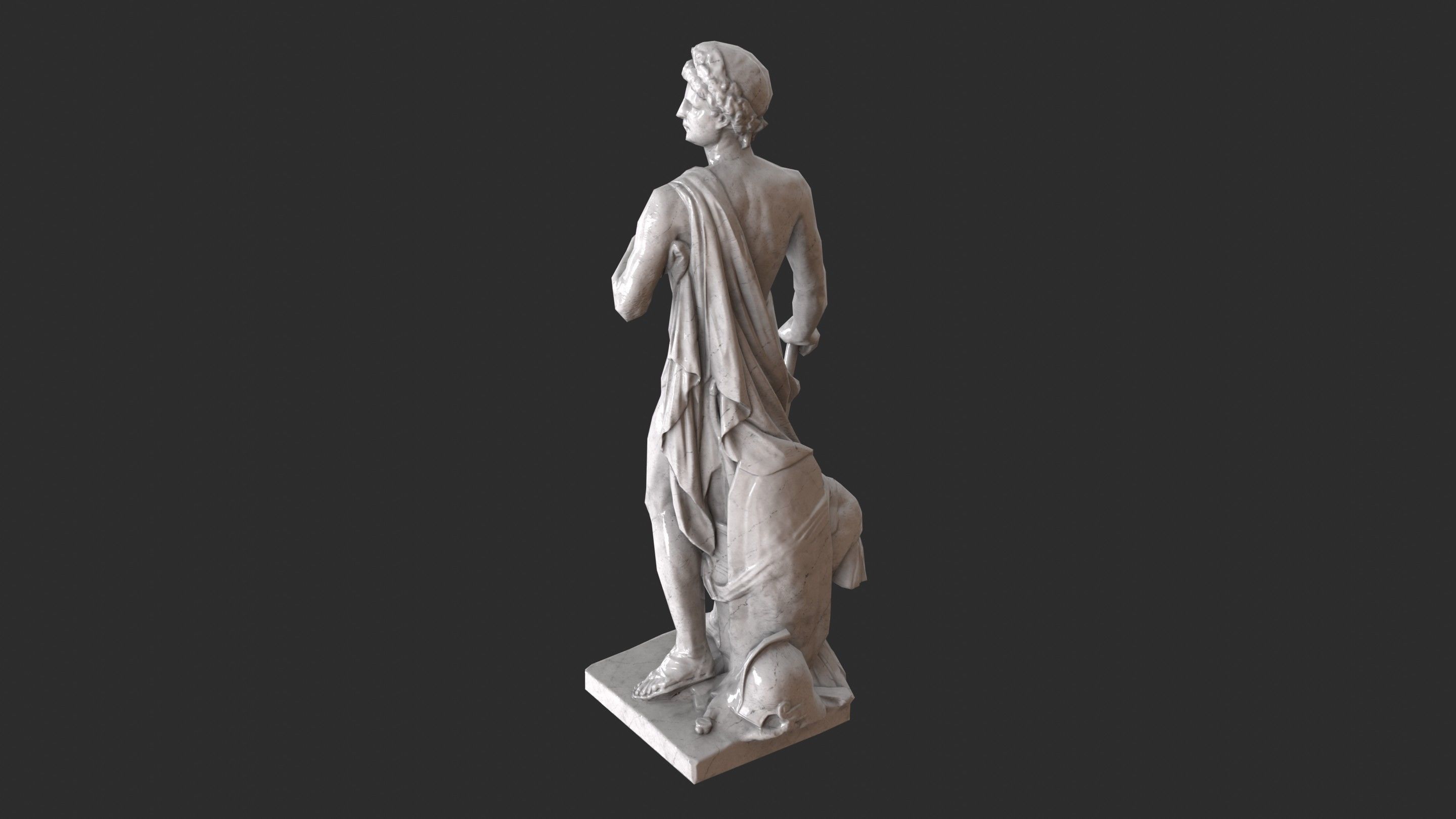 Roman Imperator - Marble Low-poly 3D model_5